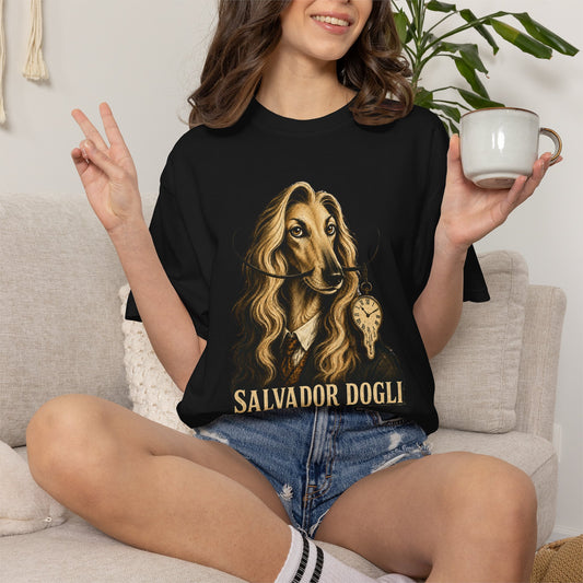 Salvador Dogli Art Tee — Surreal Afghan Hound Graphic T-Shirt