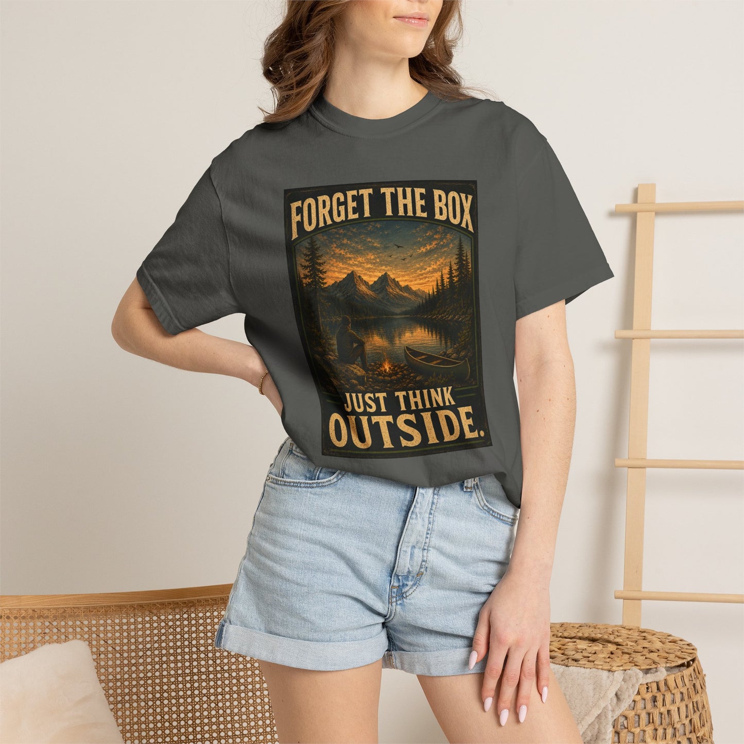 Forget the Box "Think Outside" Camping Hiking T-Shirt
