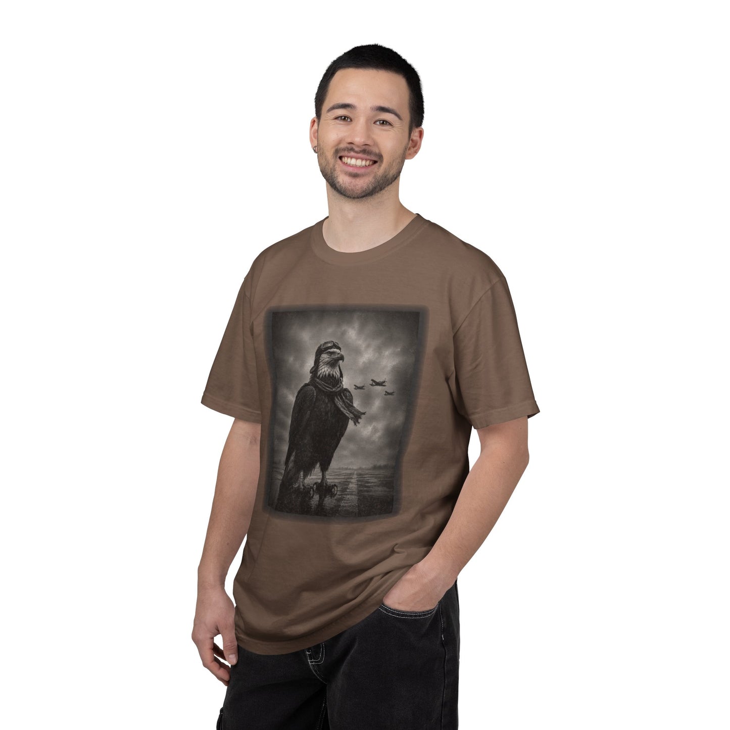 Vintage Distressed Eagle Aviator T-Shirt | WWII-Inspired Pilot Eagle Graphic Tee | Unisex Comfort Colors Shirt