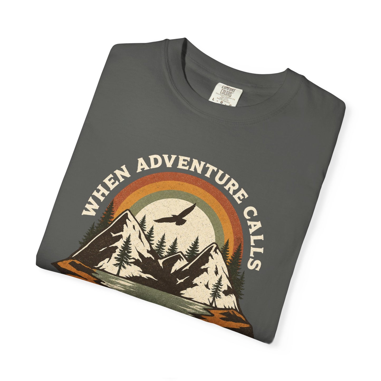 When Adventure Calls — Mountain Retro T-Shirt