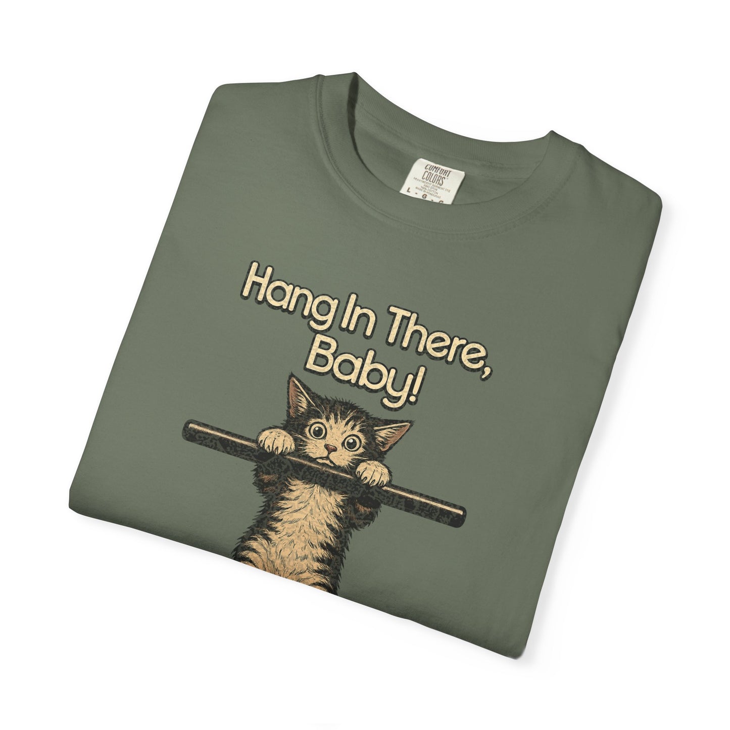 Hang In There Baby Shirt , Vintage Kitten Tee | Funny, Retro 70s Inspired Cat Shirt