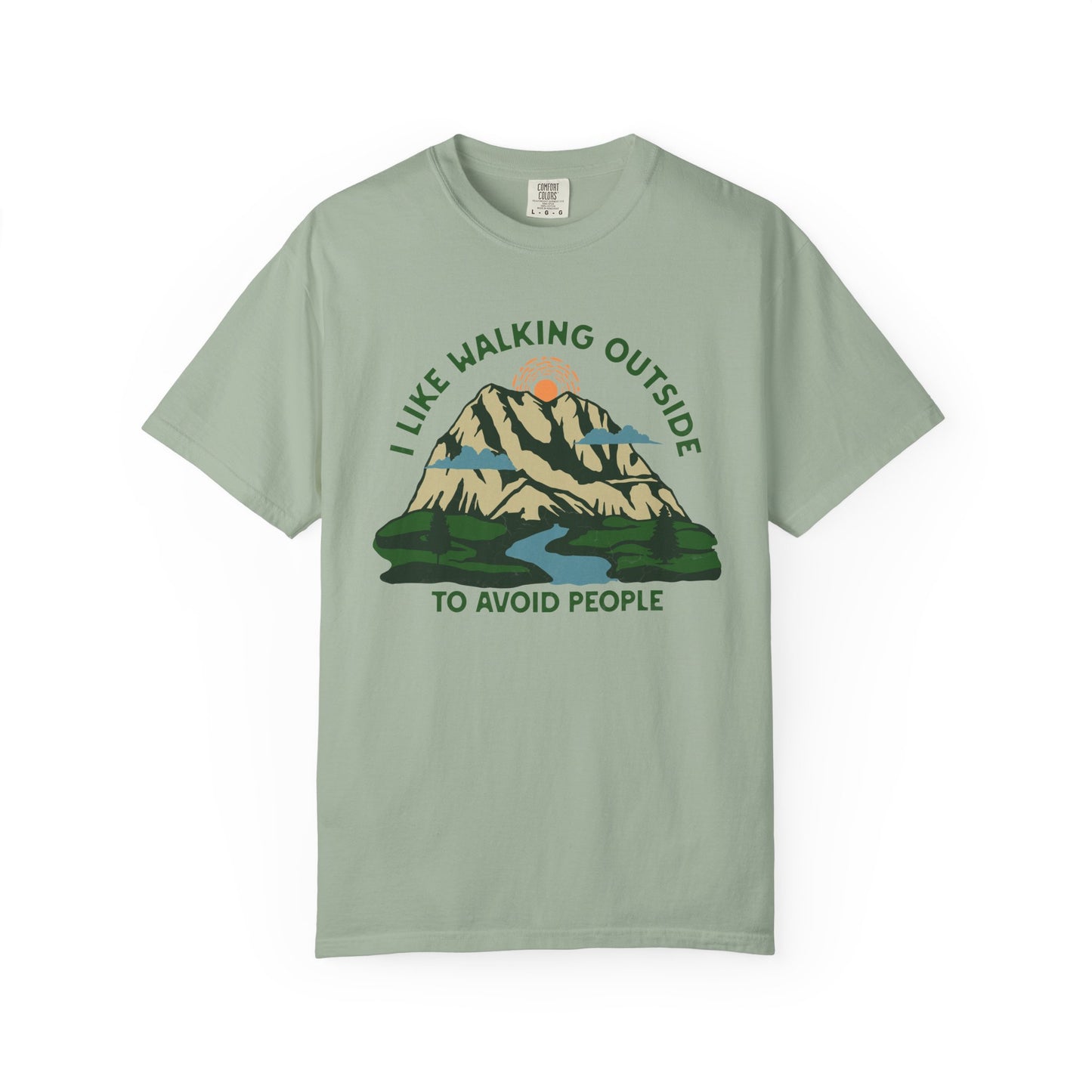 I Like Walking Outside to Avoid People Funny Hiking Introvert Nature Graphic T-Shirt