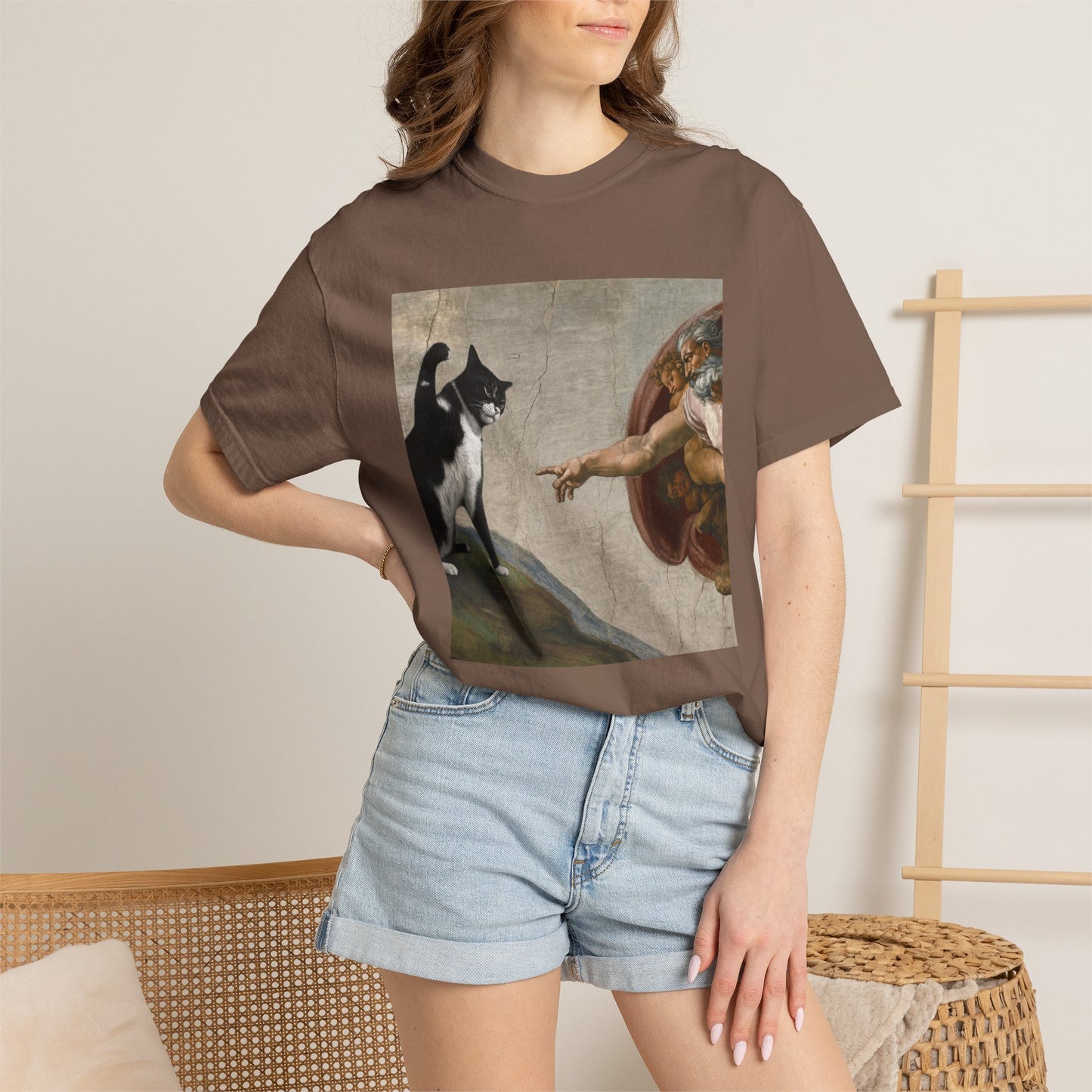 The Creation of Cat - Renaissance Parody T-Shirt