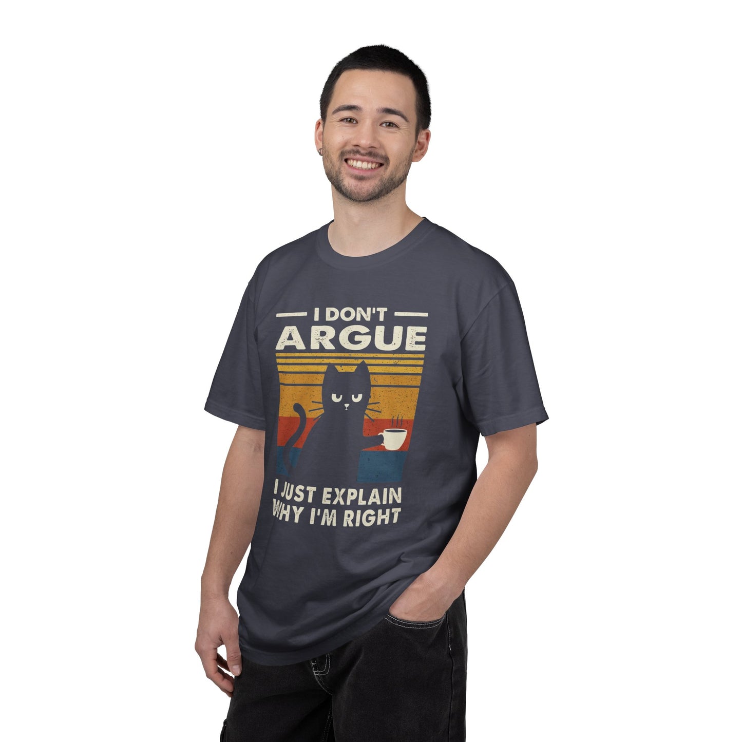 Cat Humor T-Shirt — "I Don't Argue, I Just Explain Why I'm Right" Retro Tee