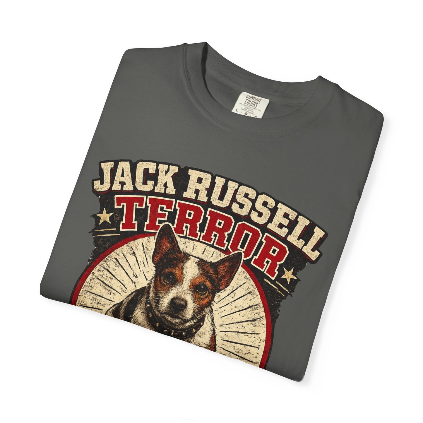 Jack Russell Terror T-Shirt — "Built Like a Missile, Zero Fear"
