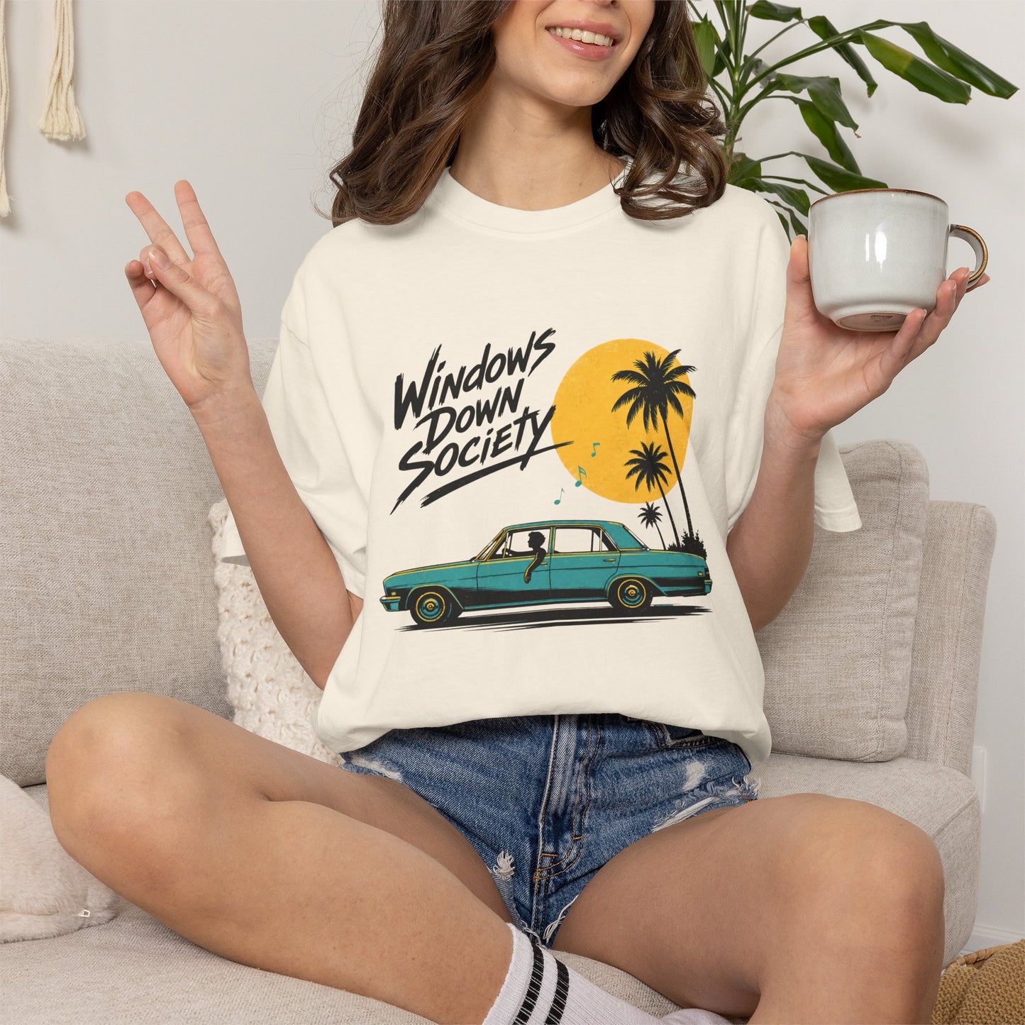 Windows Down Society T-Shirt, Vintage Road Trip Graphic Tee