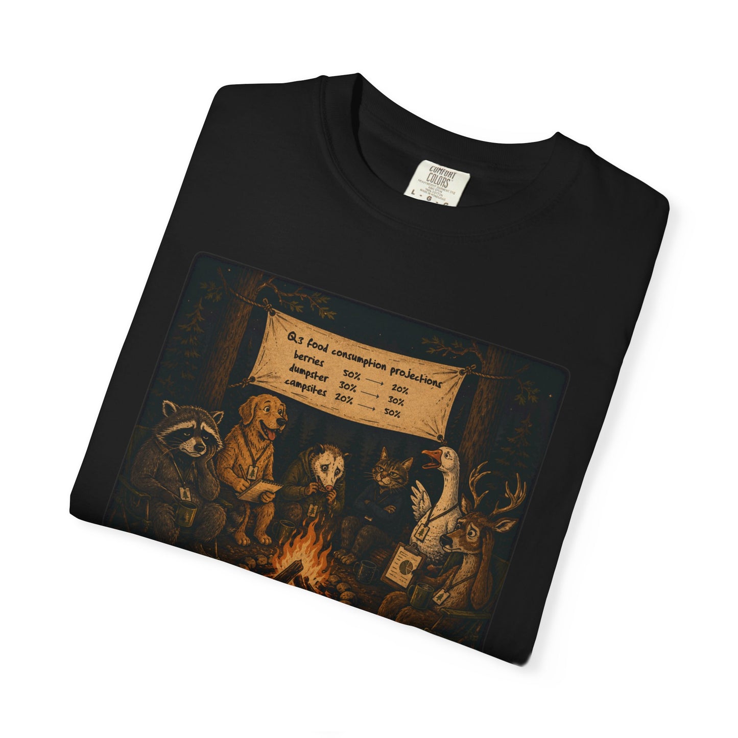 Campfire Meeting T-Shirt — “And Yet Another Team Gathers for a Meeting That Could Have Been an Email”