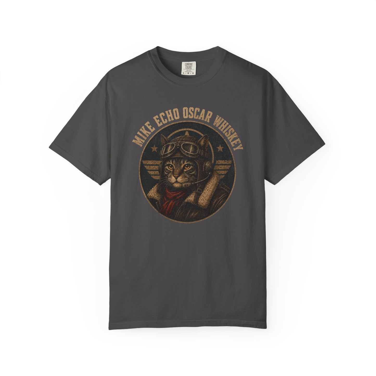 Mike Echo Oscar Whiskey Shirt | Funny Pilot Cat Tee | Aviation Humor T-Shirt | Vintage Graphic Cat Shirt