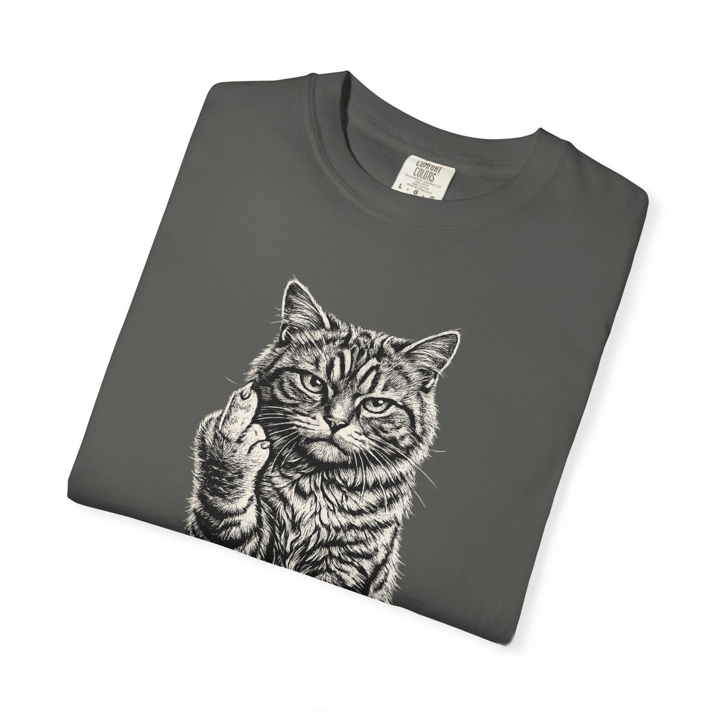 Saucy Cat Giving the Finger T-Shirt
