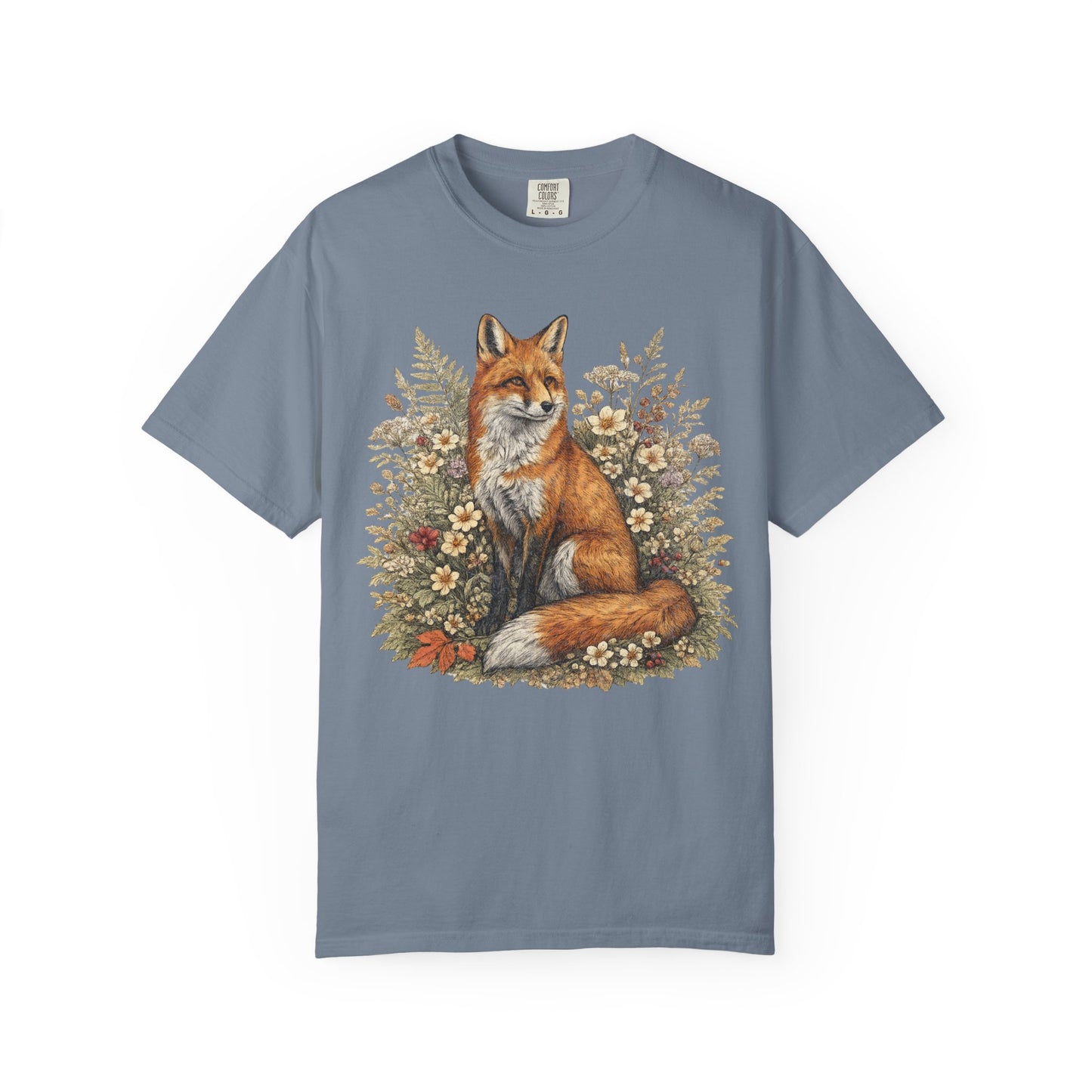 Vintage Fox & Wildflower Botanical Woodland Wldlife T-Shirt