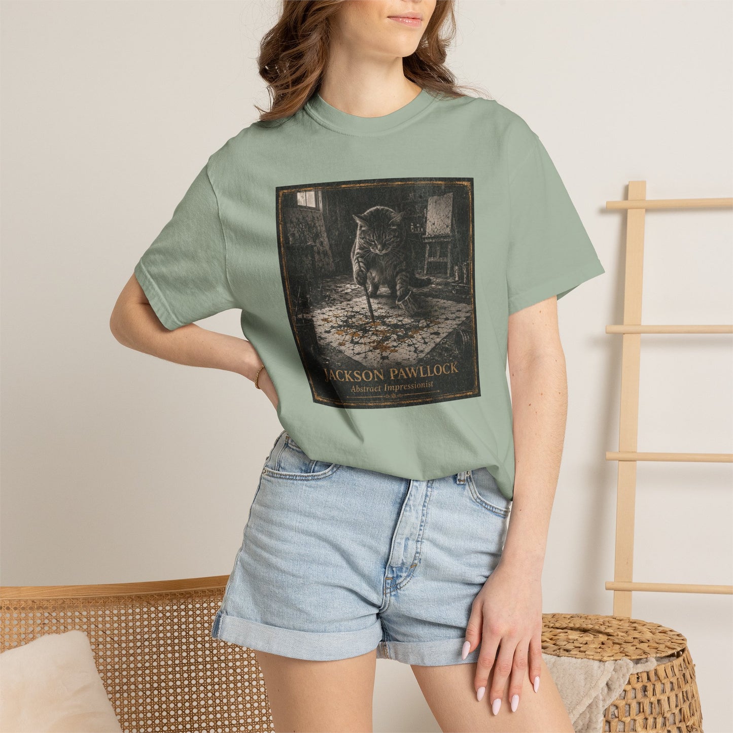 Jackson PAWllock Cat Painting T-Shirt