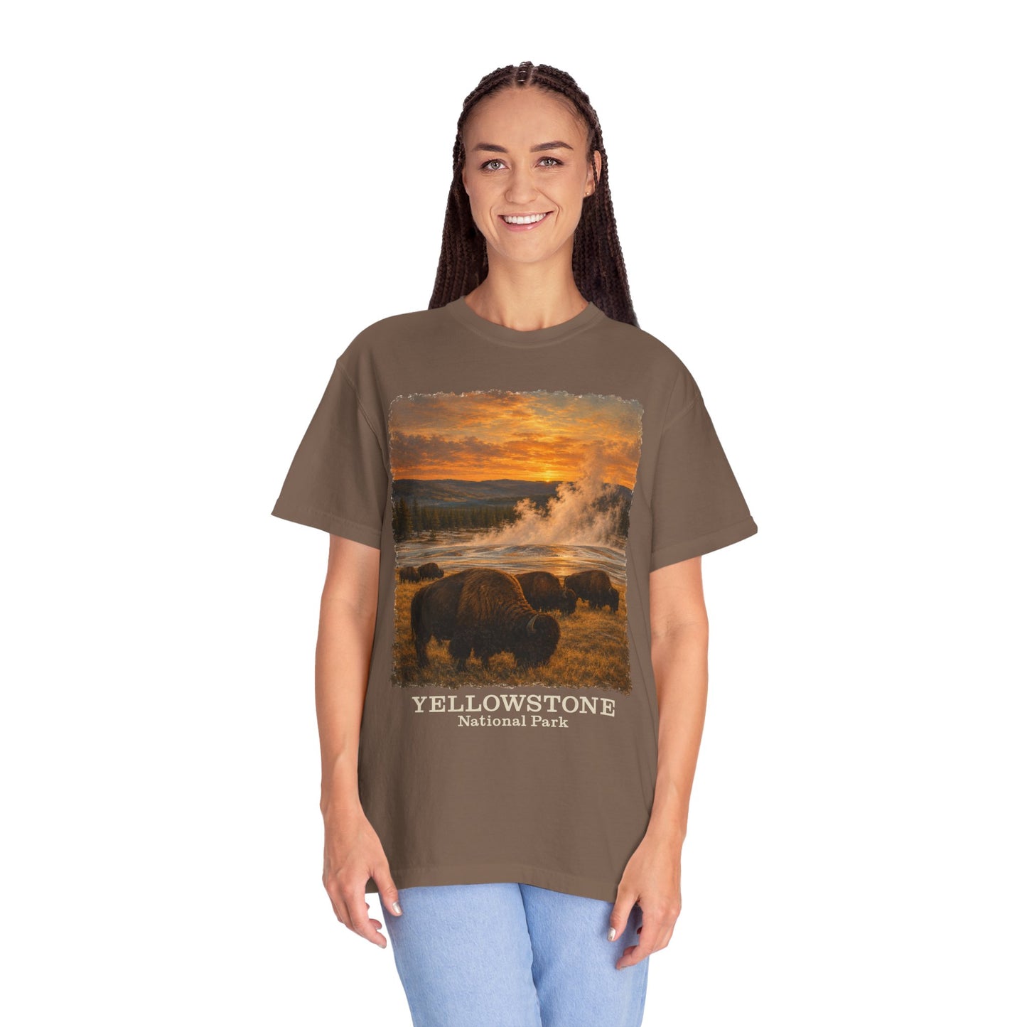 Yellowstone National Park Bison Sunset T-Shirt