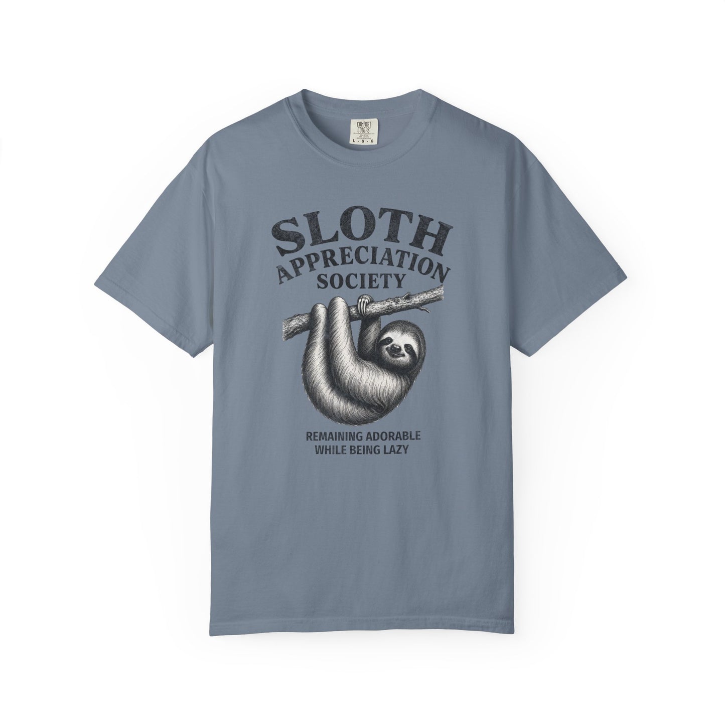 Sloth Appreciation Society T-Shirt – "Remaining Adorable While Being Lazy" Vintage Funny Sloth Graphic Tee