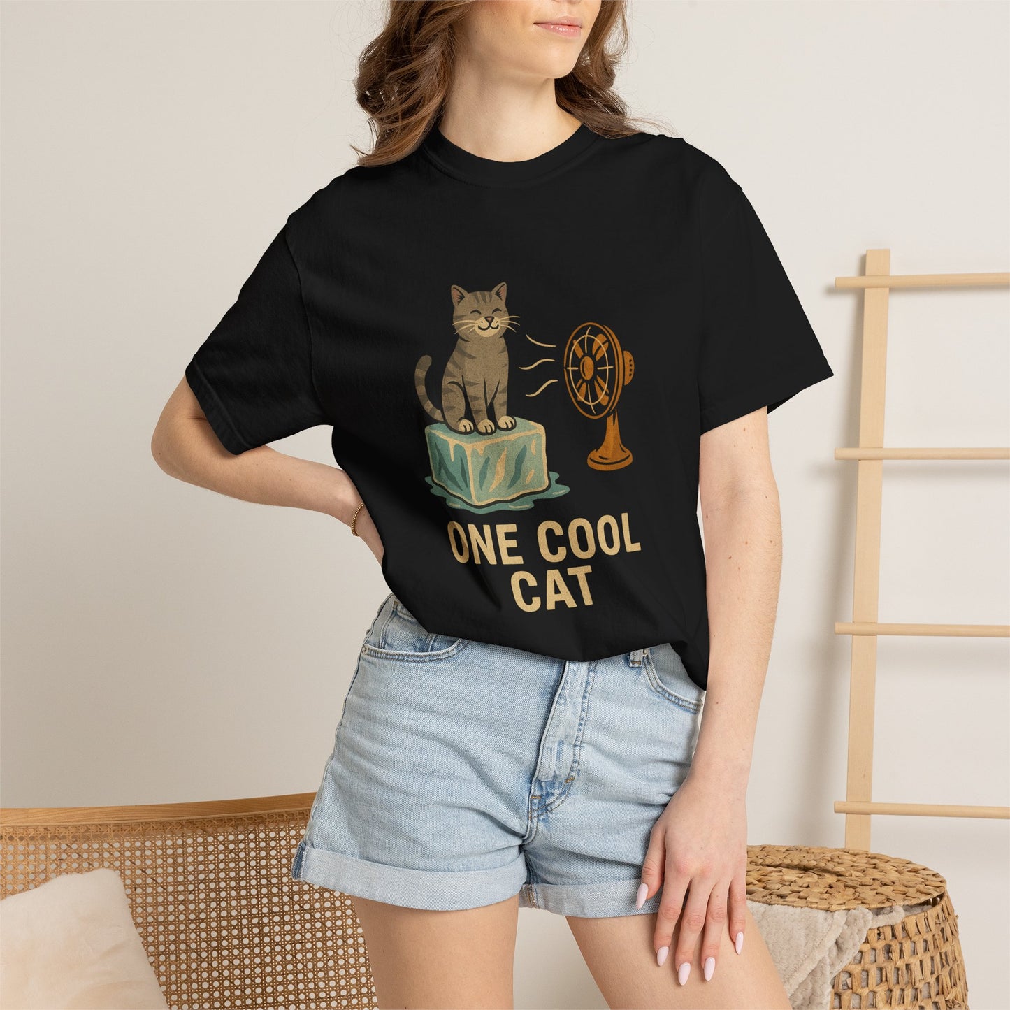One Cool Cat T-Shirt — Funny Cat on Ice Graphic Tee