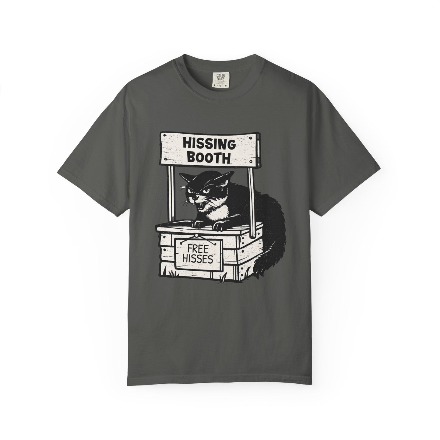Hissing Booth Cat T-Shirt | Funny Cat Graphic Tee