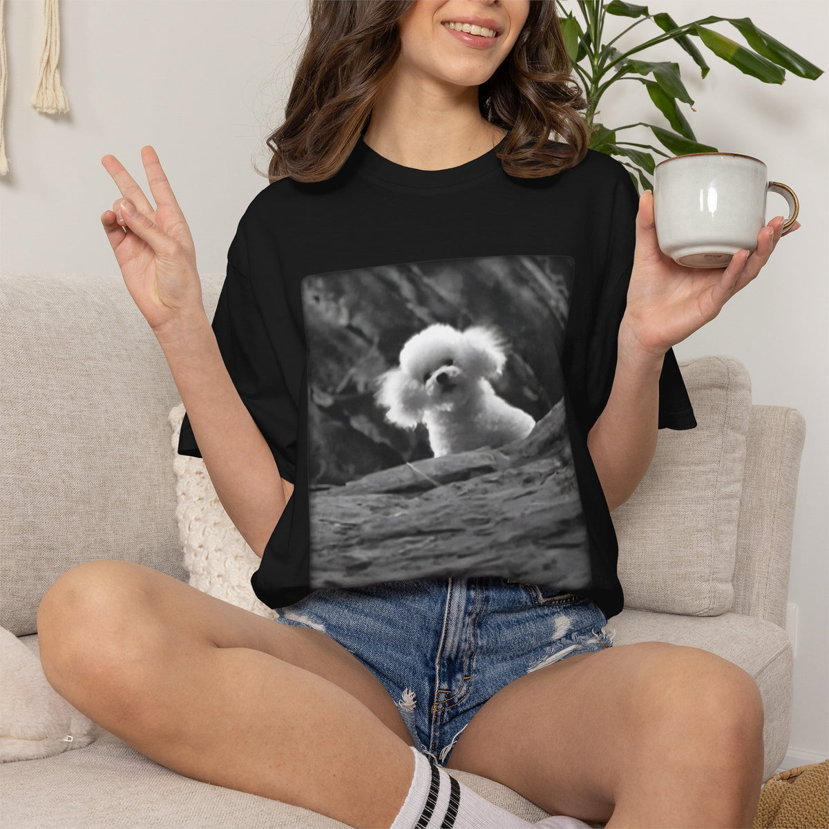 It Puts the Lotion in the Basket Vintage Black & White Tee