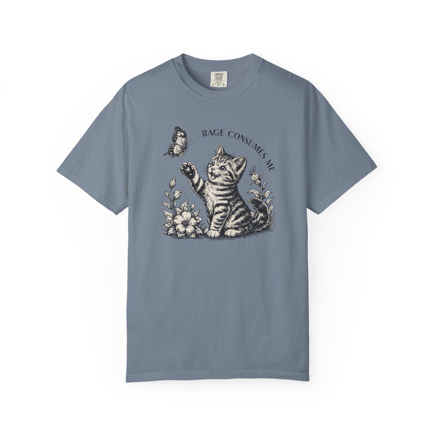 Rage Consumes Me Kitten T-Shirt, Funny Cute Vintage Sarcastic Cat Graphic Tee