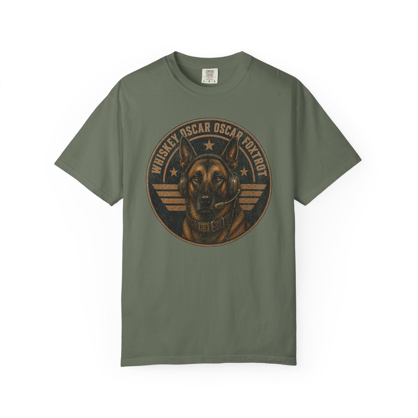 Whiskey Oscar Oscar Foxtrot Military K9 Shirt | Belgian Malinois Graphic Phonetic Alphabet Tee