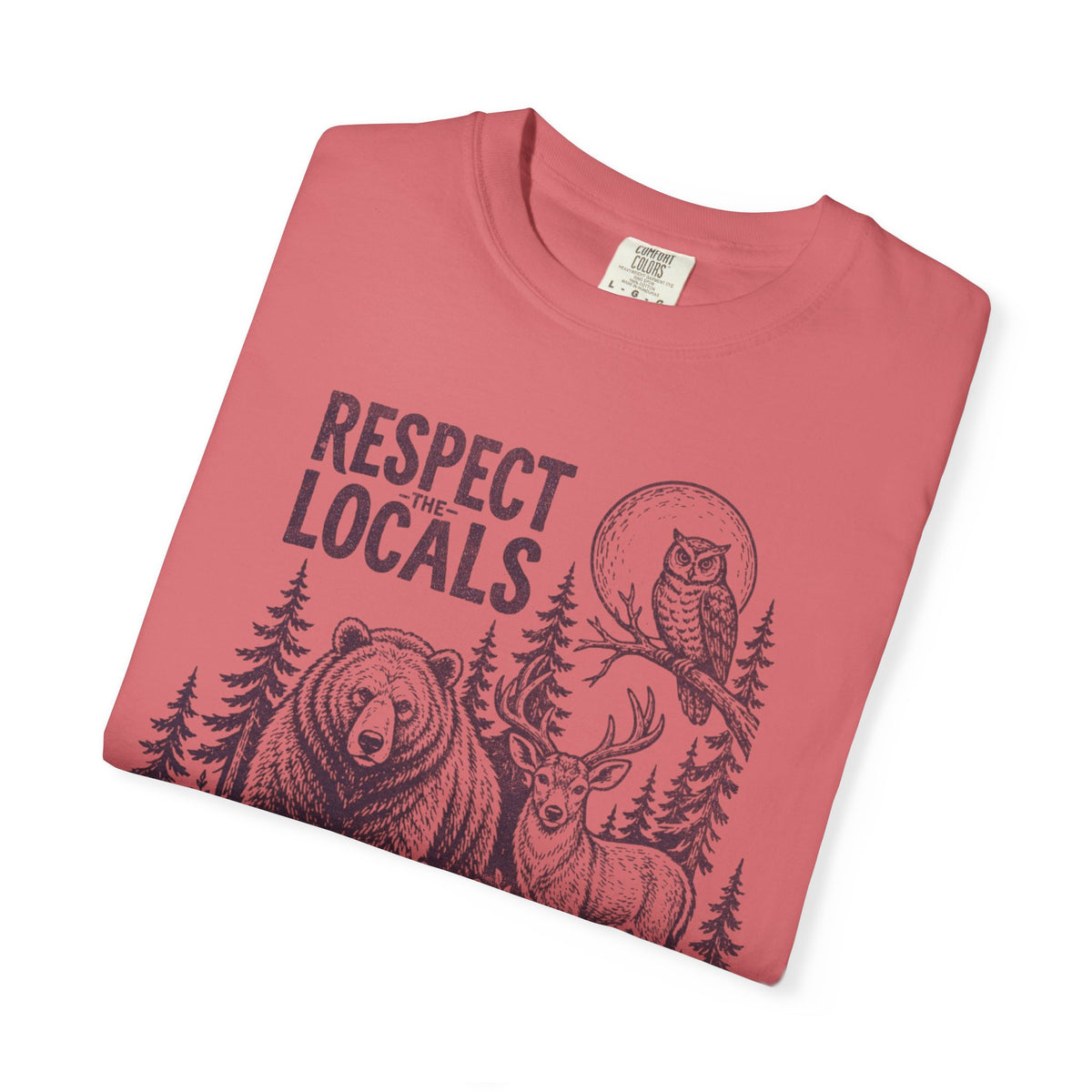 Respect Locals Wildlife Vintage Distressed Forest Animals T-Shirt