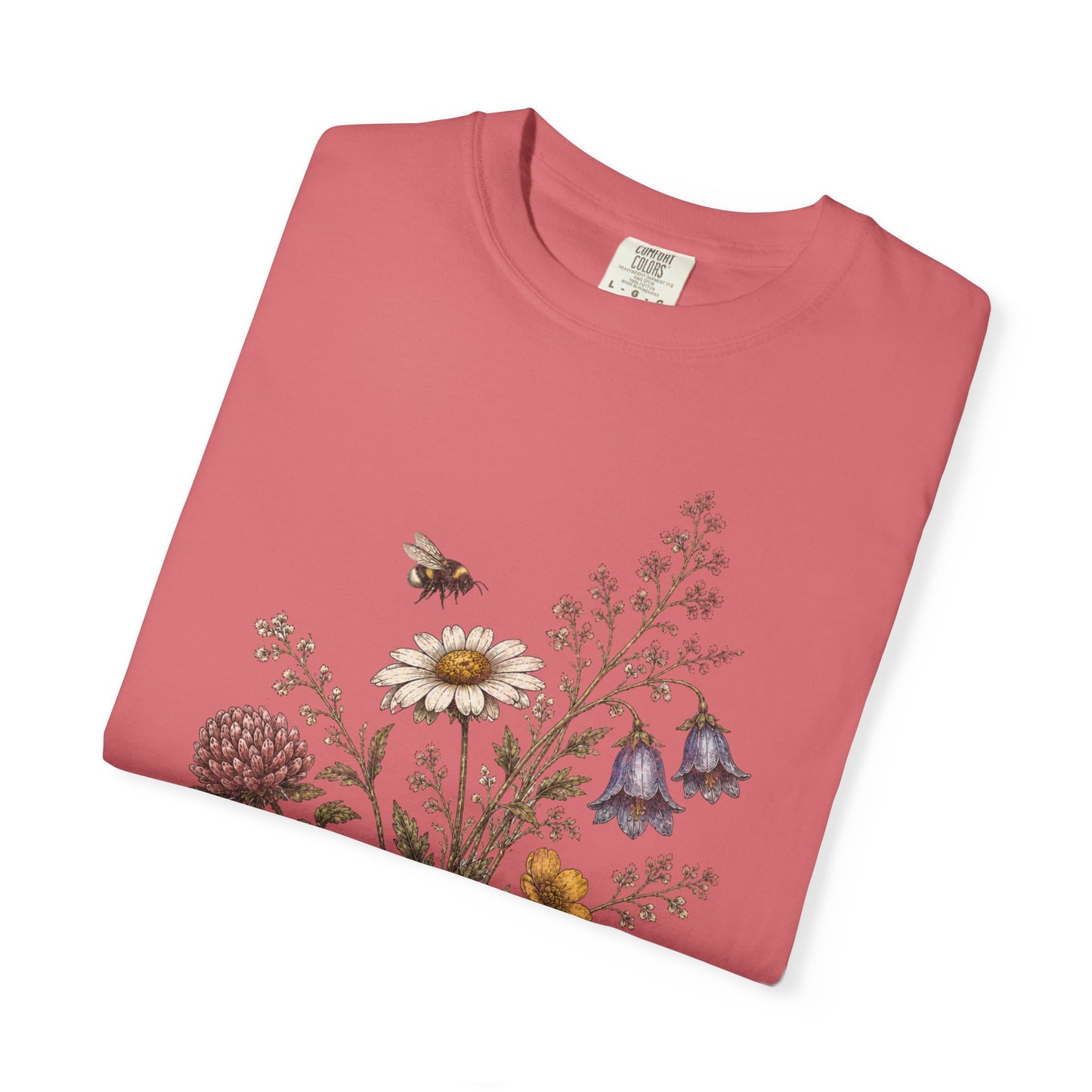 Vintage Wildflower Bouquet and Bumblebee Botanical TShirt