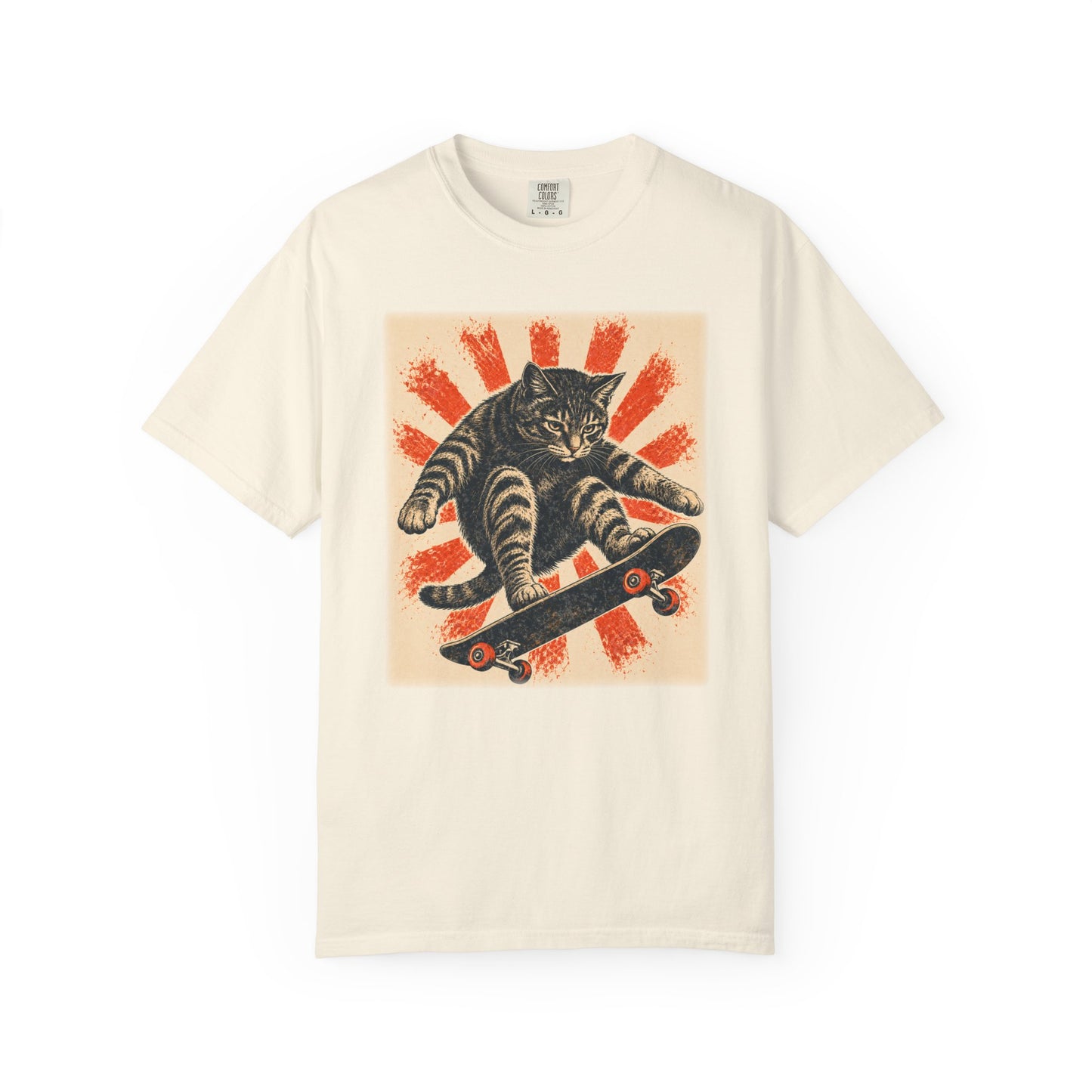 Skateboarding Cat Graphic T-Shirt | Funny Cat Skateboard Graphic Tee