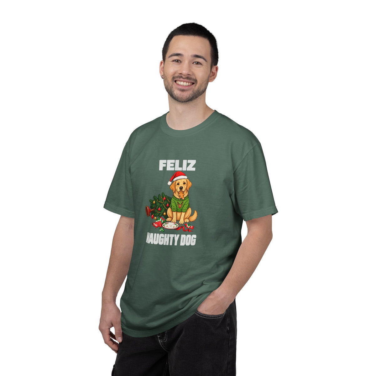 Feliz Naughty Dog Christmas T-Shirt