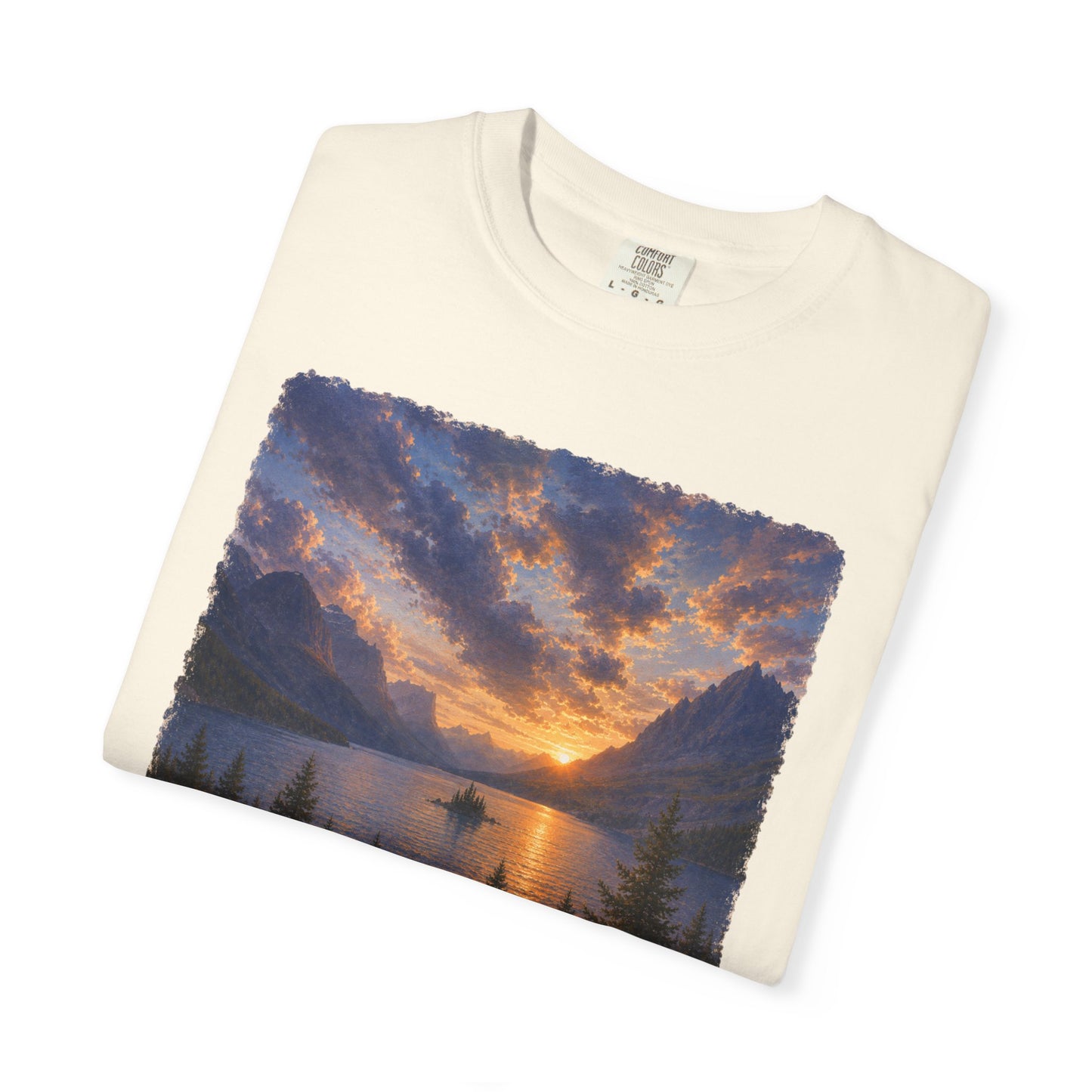 Glacier National Park Vintage Montana Landscape Sunset Scenic Wild Goose Island T-Shirt