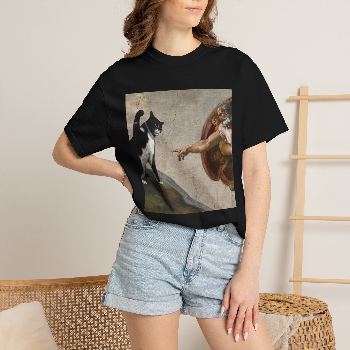 The Creation of Cat - Renaissance Parody T-Shirt