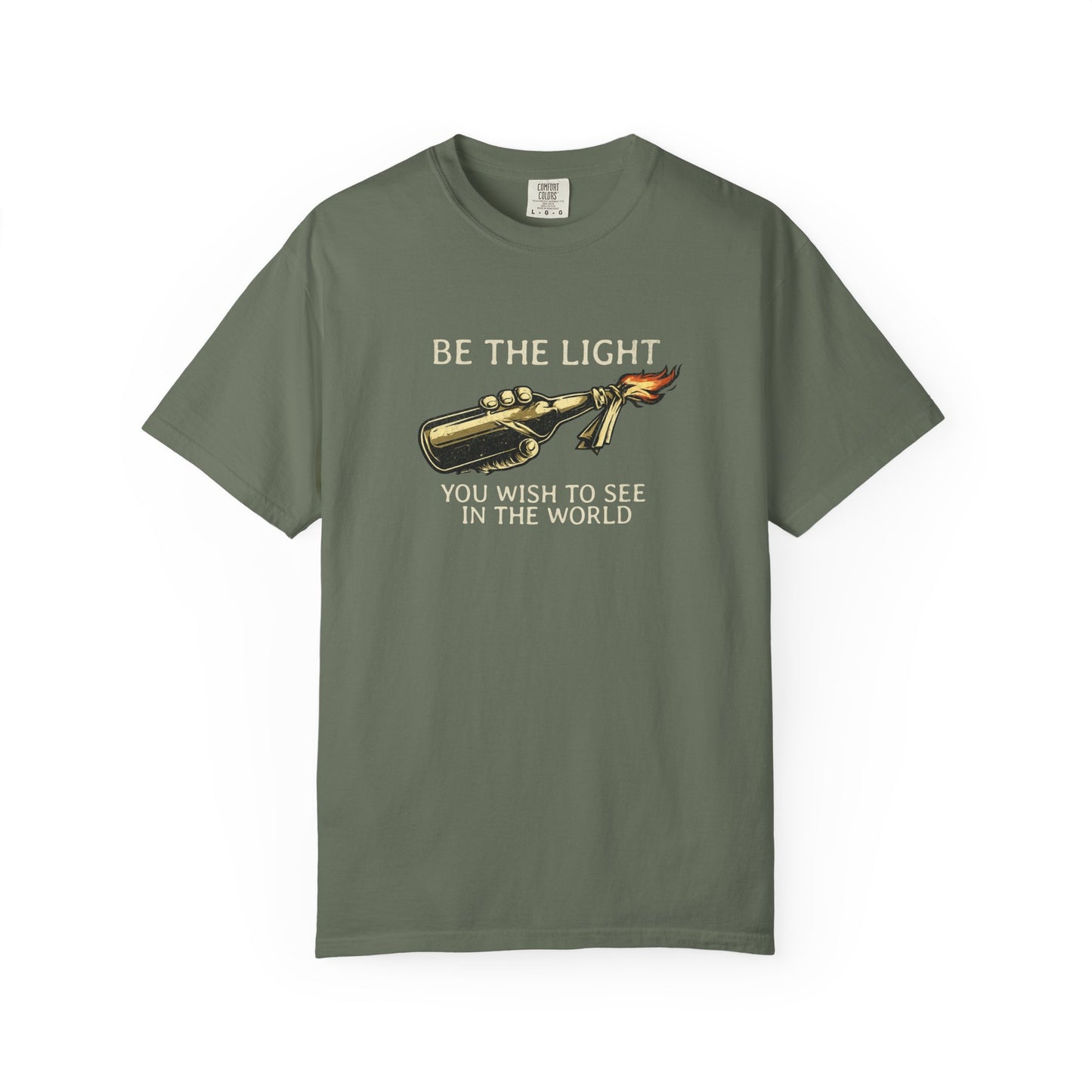 Be the Light You Wish to See in the World — Graphic T-Shirt Molotov Cocktail Shirt | Bold Statement Tee