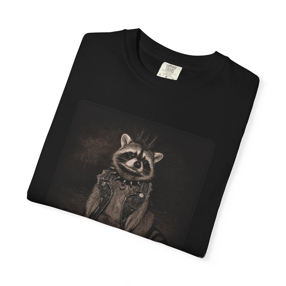 Punk Gothic Raccoon Graphic T-Shirt