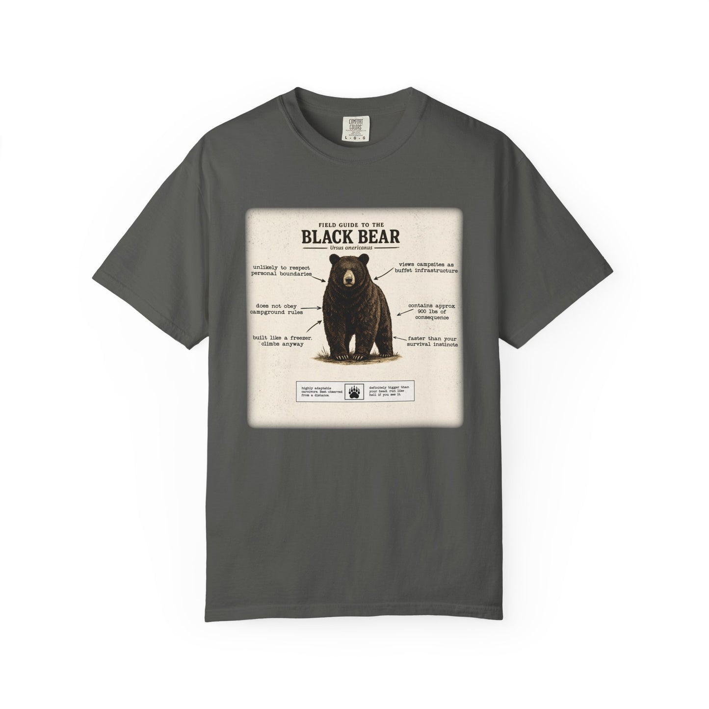Black Bear Field Guide T-Shirt — Funny Camping & Hiking Tee