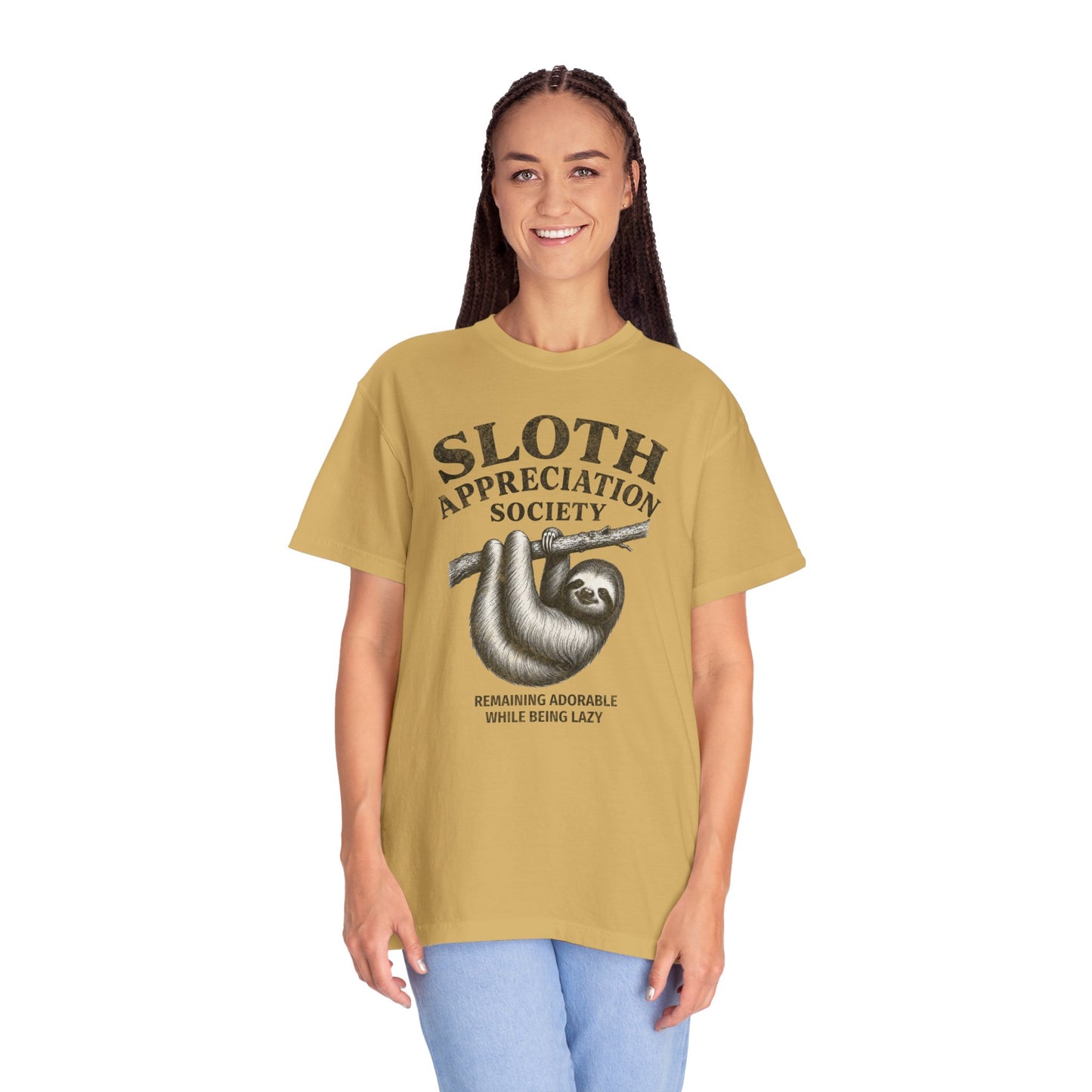 Sloth Appreciation Society T-Shirt – "Remaining Adorable While Being Lazy" Vintage Funny Sloth Graphic Tee
