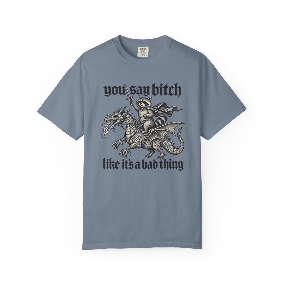 You Say Bitch Like It's A Bad Thing Vintage Gothic Raccoon Dragon T-Shirt