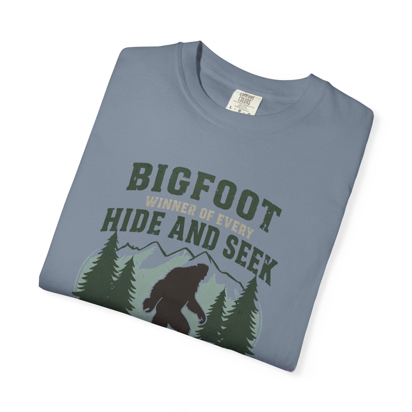 Bigfoot Hide and Seek Contest T-Shirt — Vintage Sasquatch Graphic Tee