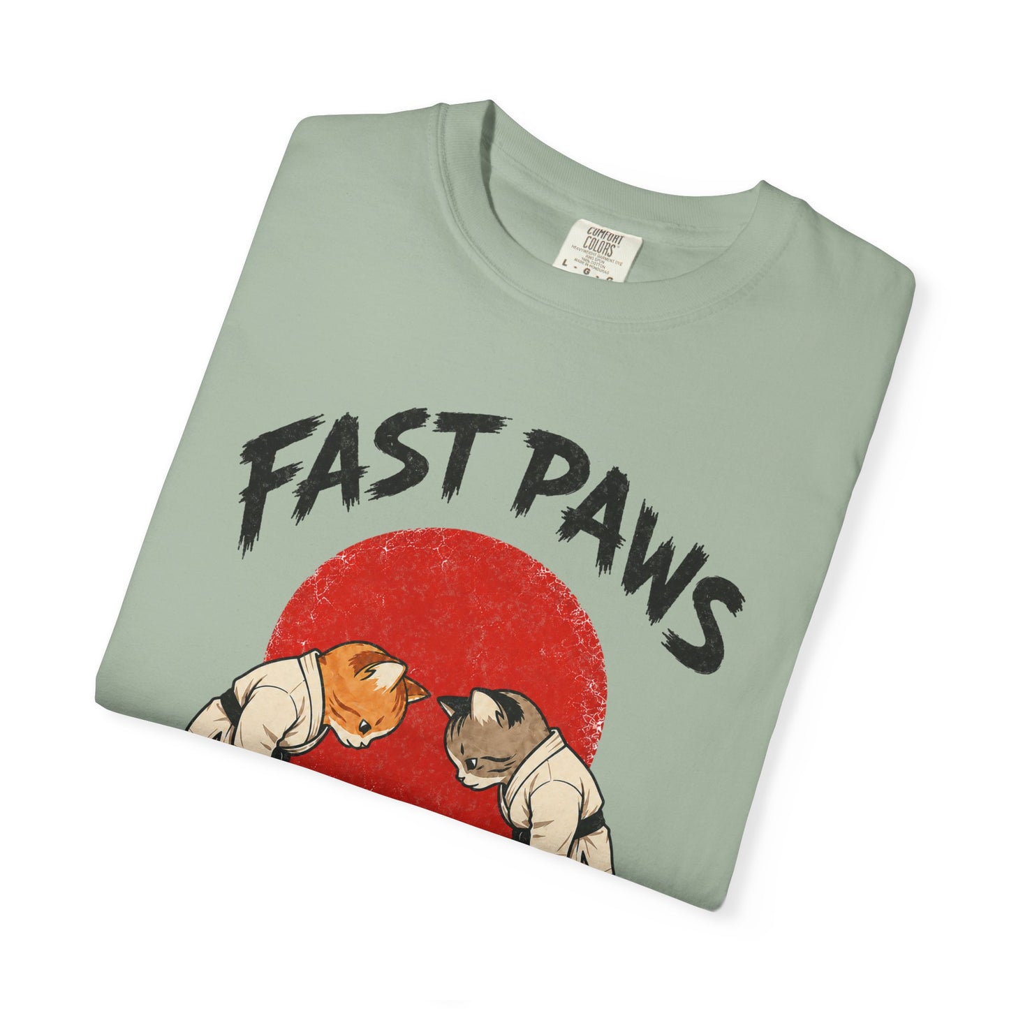 Fast Paws Zero Mercy T-Shirt | Funny Karate Cat Graphic Tee