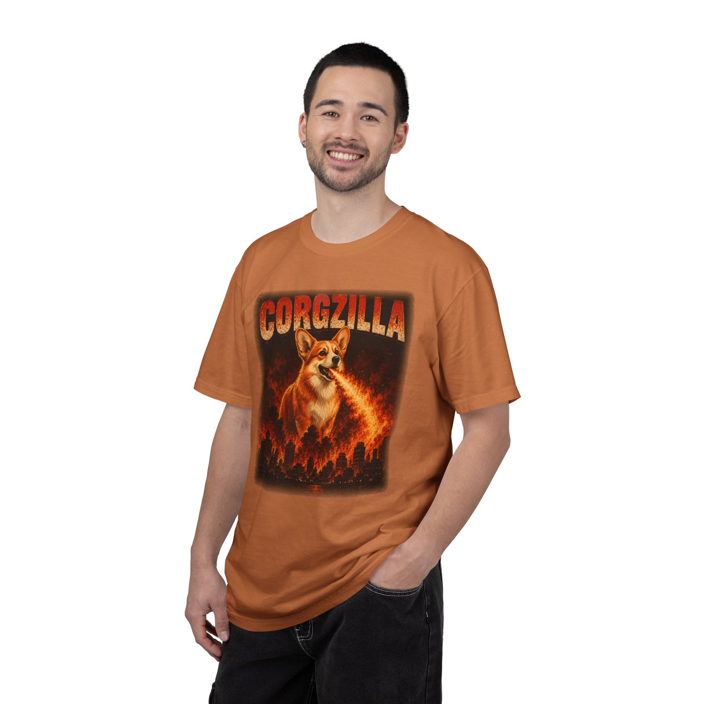 Corgzilla T-Shirt — Fire-Breathing Corgi Monster City Poster Tee