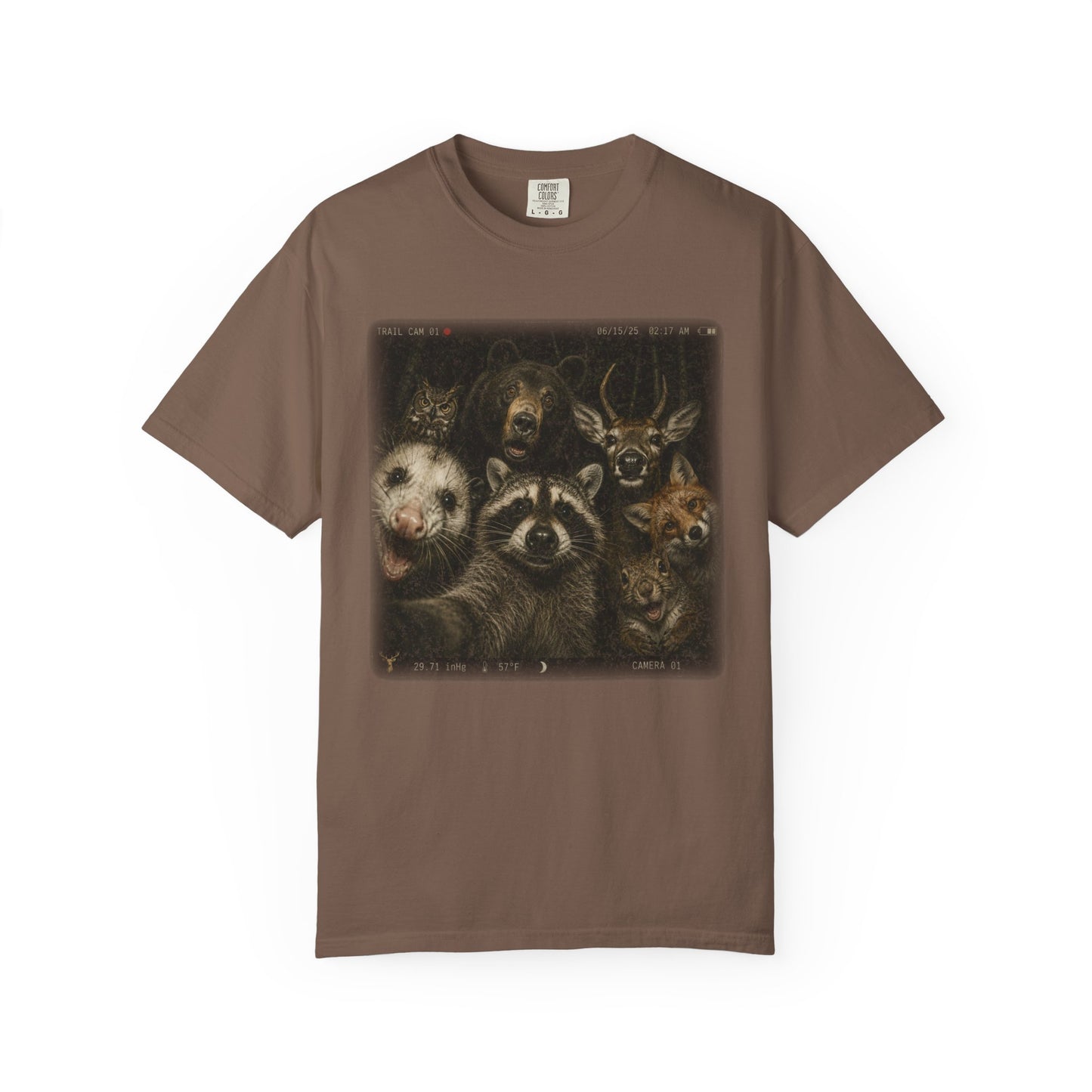 Trail Cam Selfie T-Shirt | Funny Wildlife Graphic Tee for Campers & Nature Lovers
