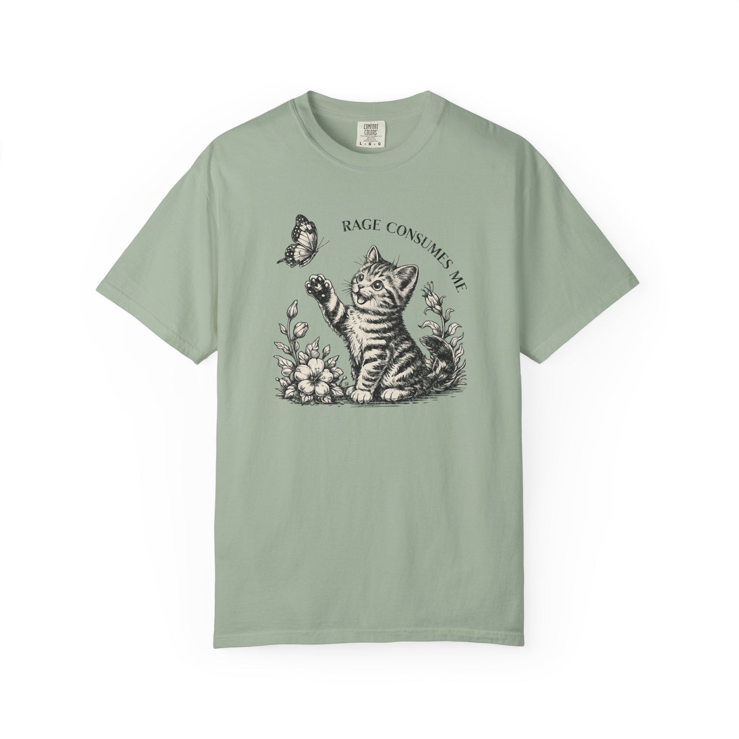 Rage Consumes Me Kitten T-Shirt, Funny Cute Vintage Sarcastic Cat Graphic Tee