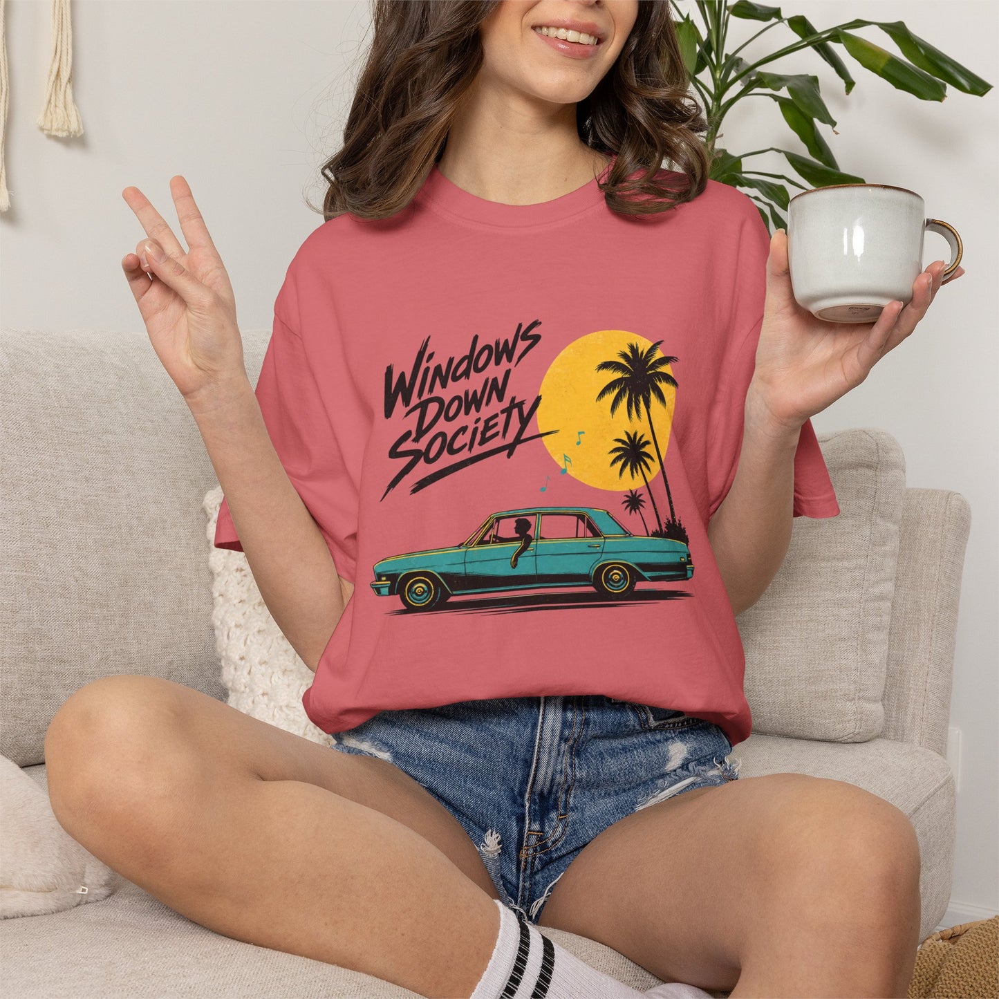 Windows Down Society T-Shirt, Vintage Road Trip Graphic Tee