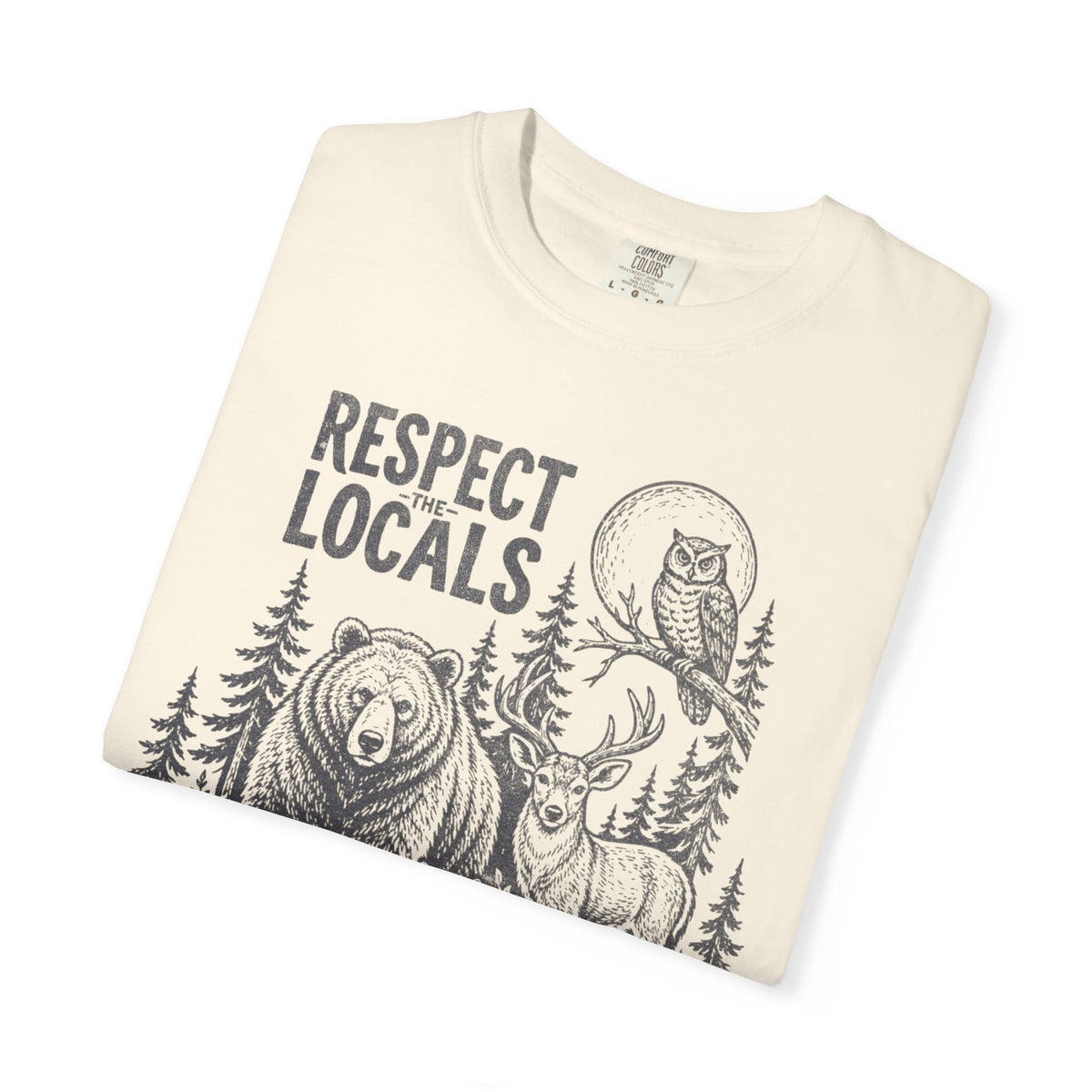 Respect Locals Wildlife Vintage Distressed Forest Animals T-Shirt