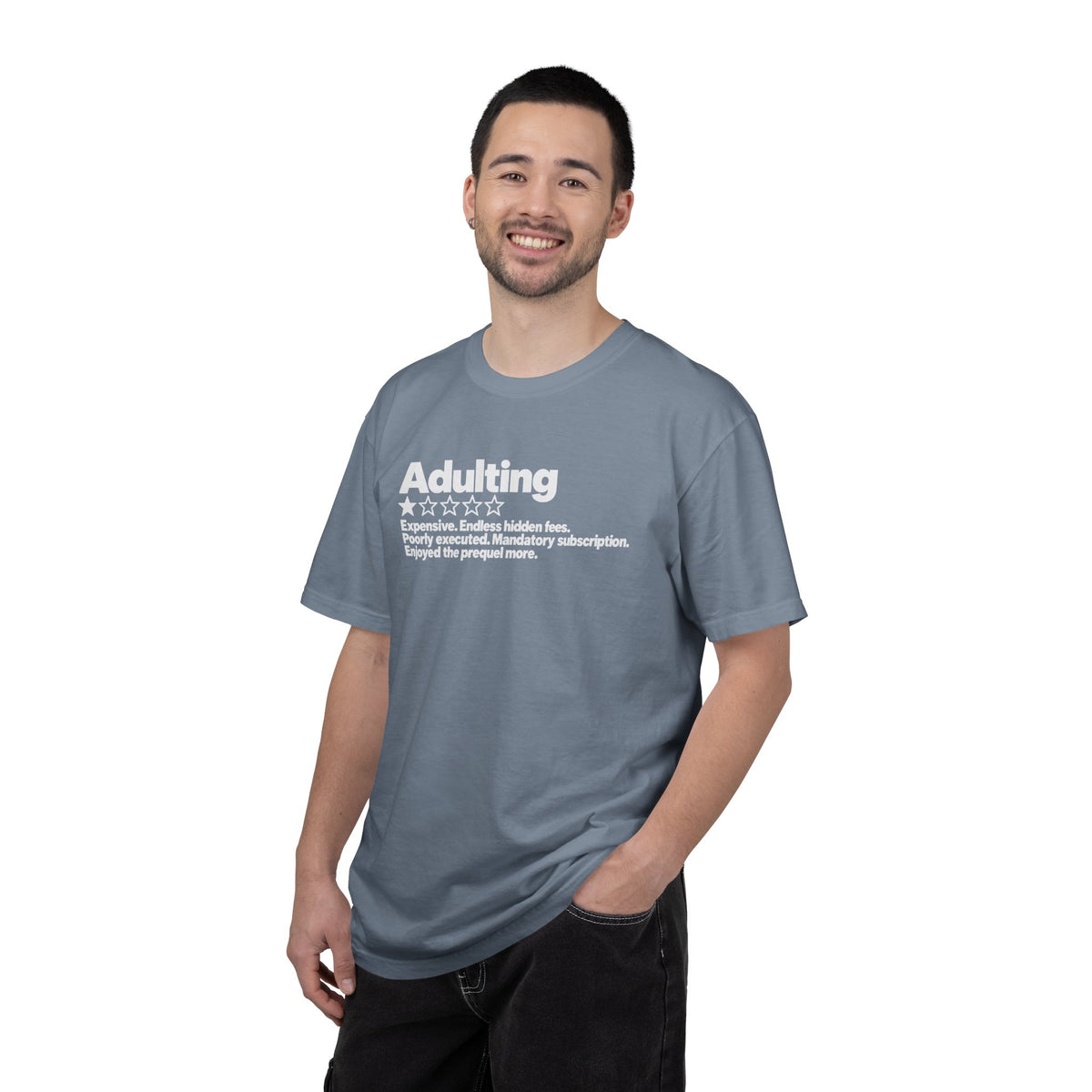 Adulting One Star Review Shirt – Funny Sarcastic Adulthood Graphic Tee