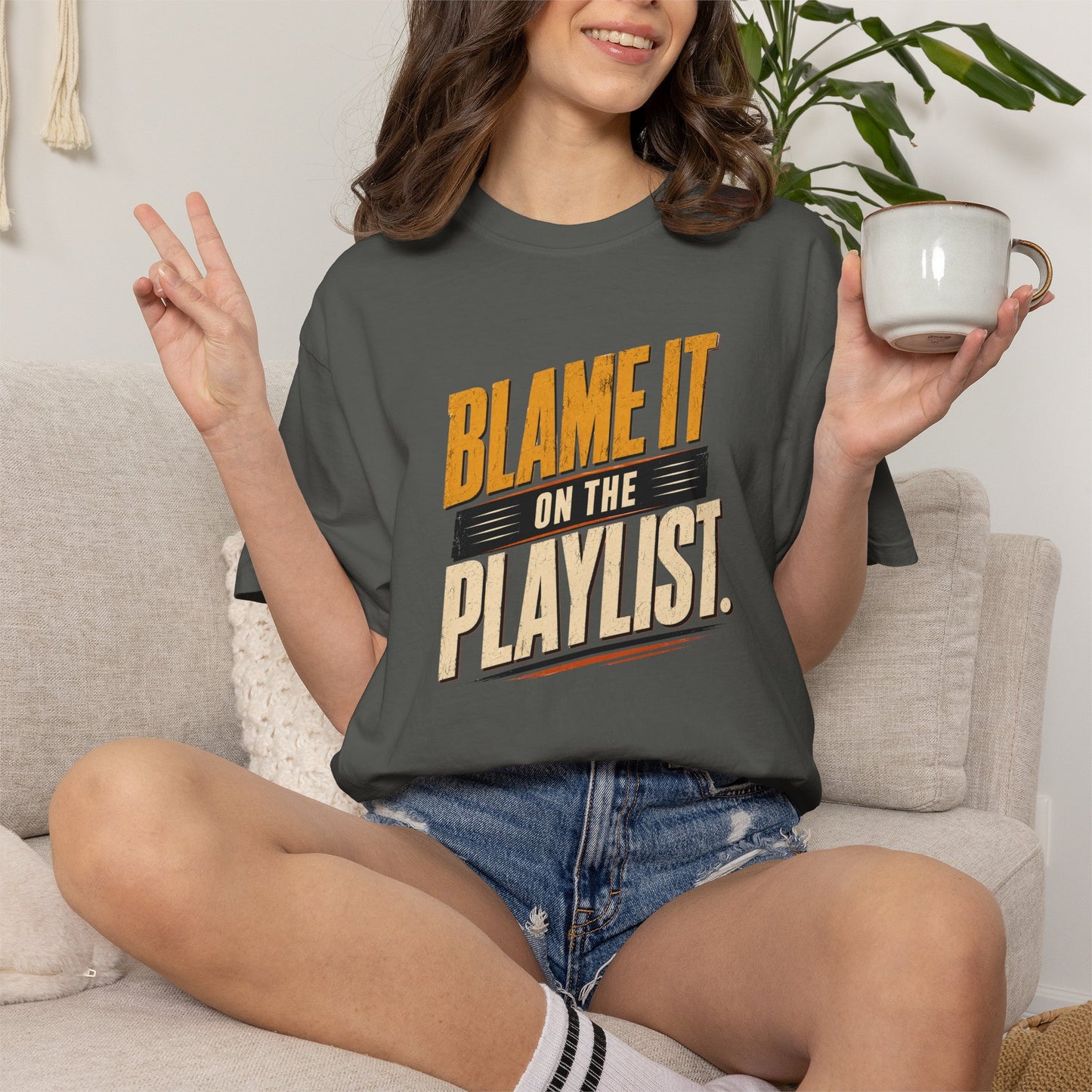 Blame It on the Playlist Shirt | Funny Music Lover Tee | Retro Graphic T-Shirt