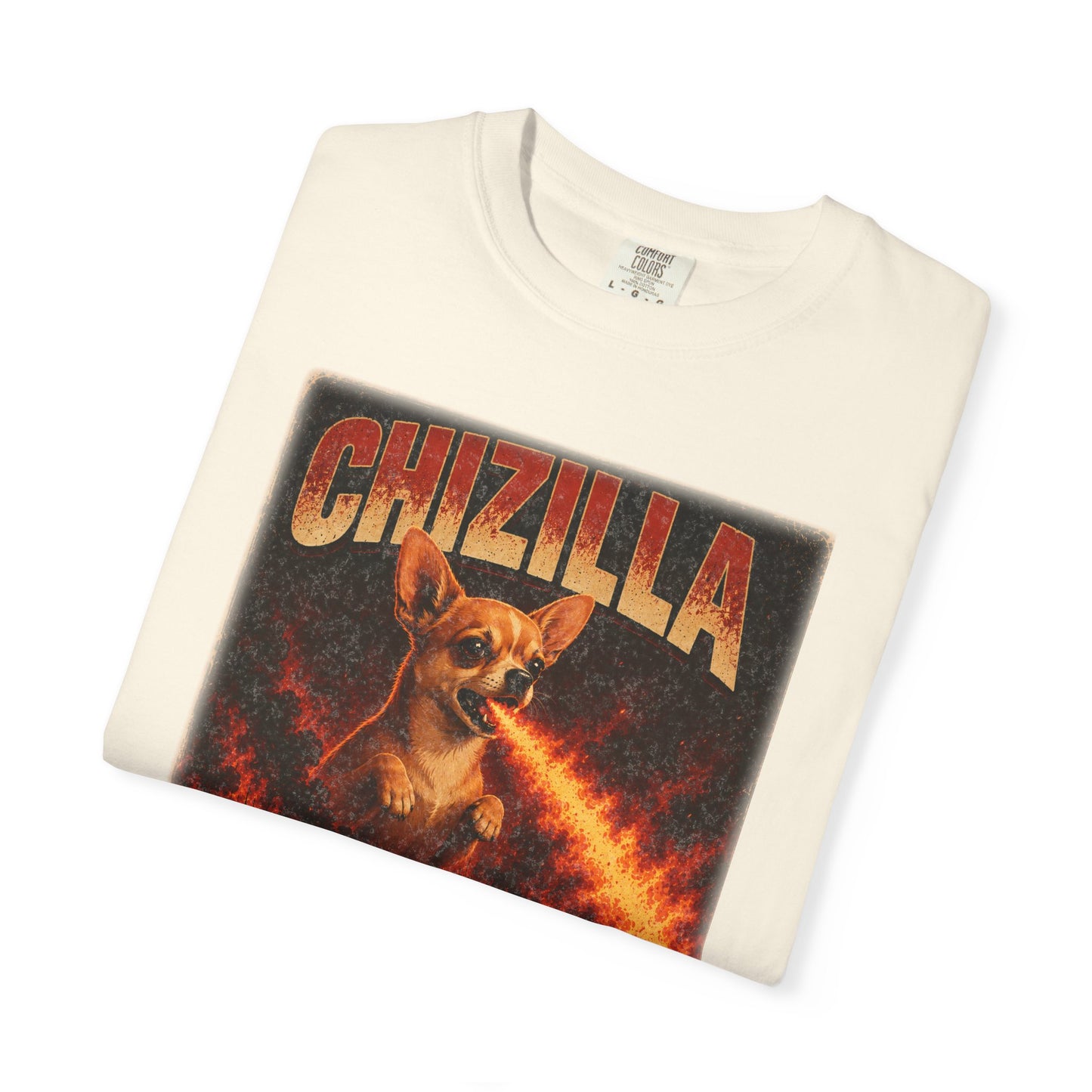 Chizilla Chihuahua T-Shirt — Godzilla Parody Fire-Breathing Dog Tee