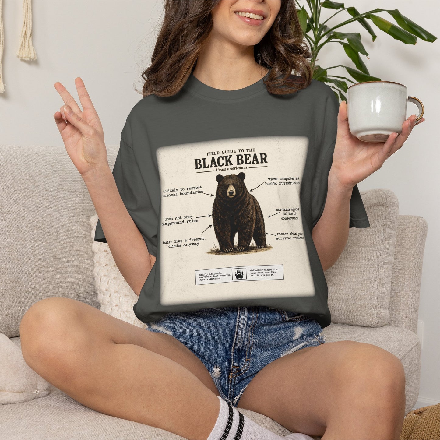Black Bear Field Guide T-Shirt — Funny Camping & Hiking Tee