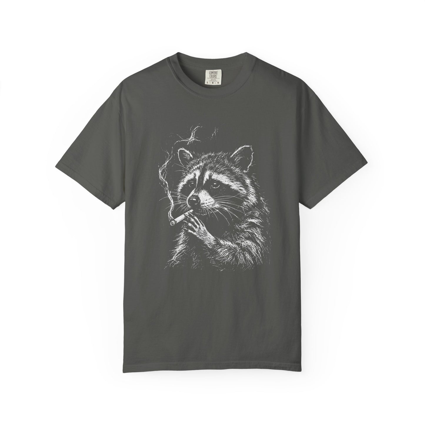 Vintage Wildlife Smoking Raccoon Graphic T-Shirt