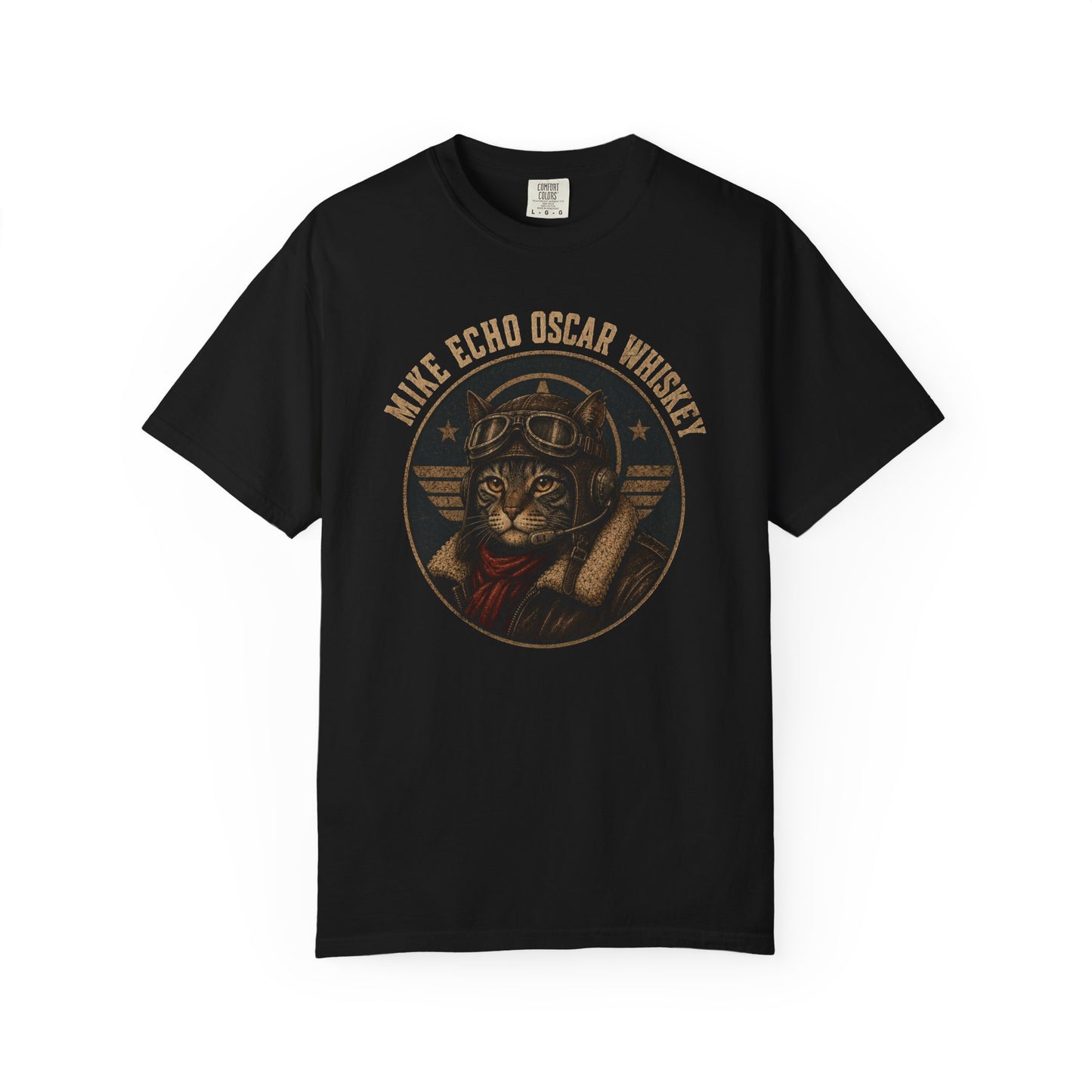 Mike Echo Oscar Whiskey Shirt | Funny Pilot Cat Tee | Aviation Humor T-Shirt | Vintage Graphic Cat Shirt