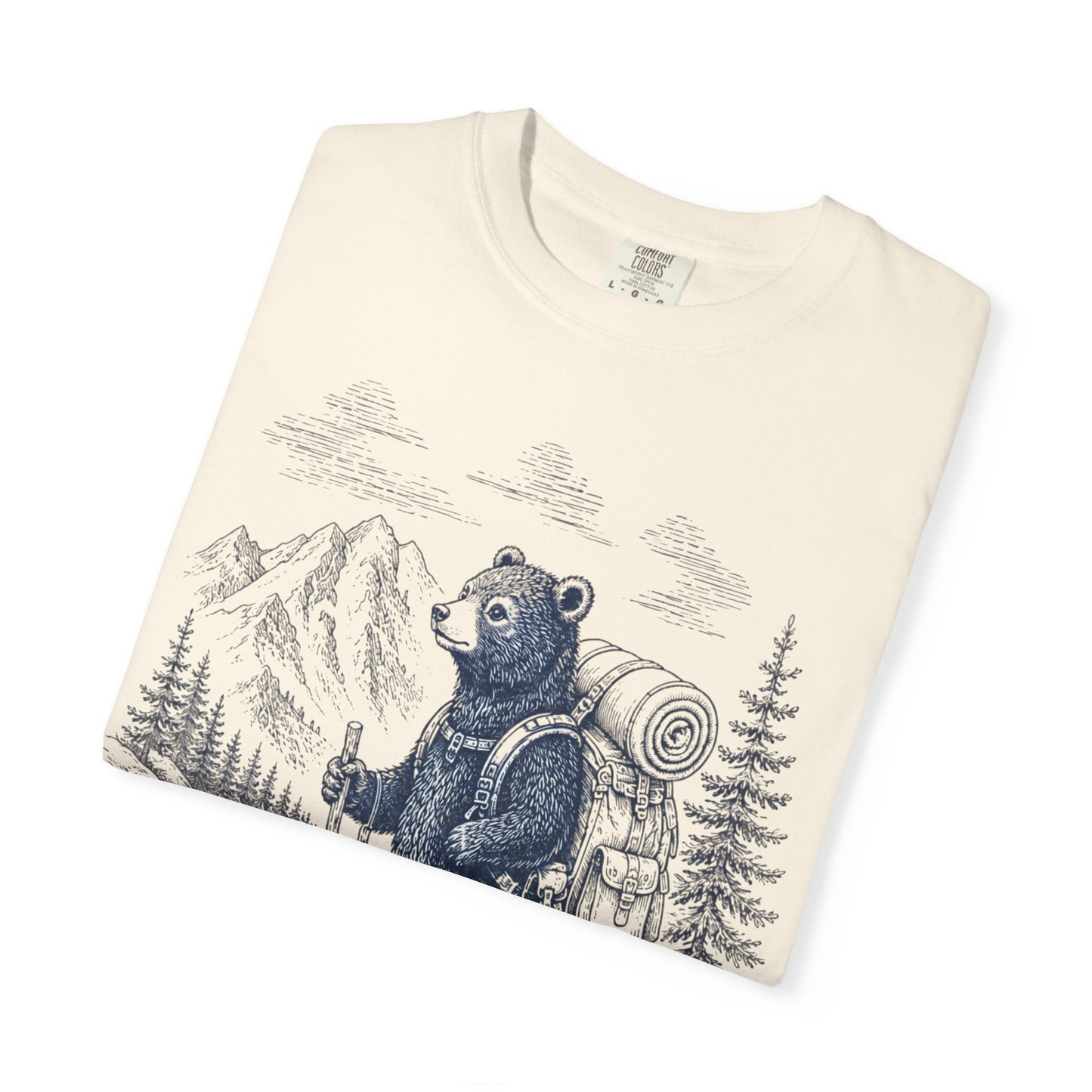 Bear Backpacker T-Shirt — Vintage Hiking Adventure Graphic Tee
