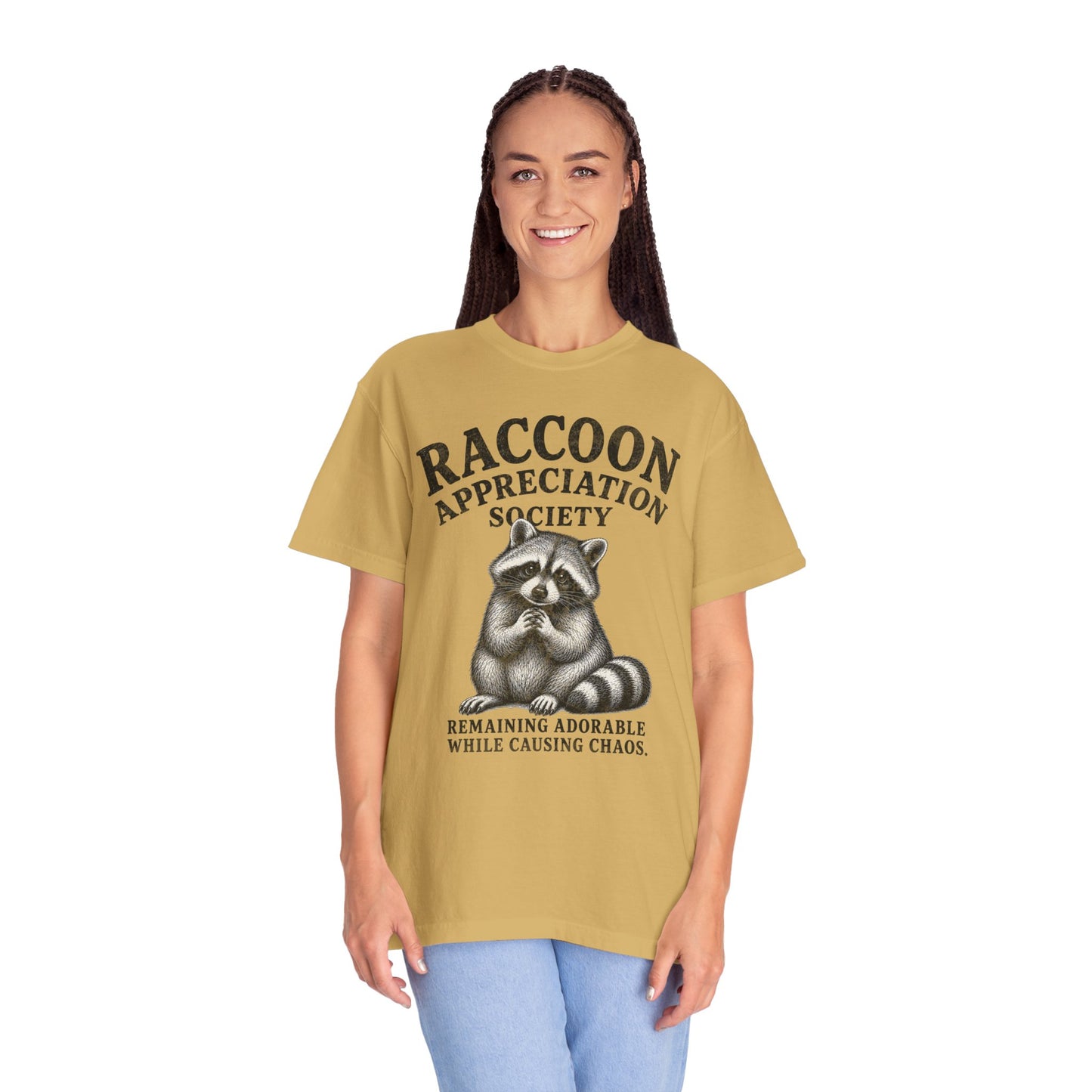 Raccoon Appreciation Society T-Shirt — "Remaining Adorable While Causing Chaos" Funny Cute Trash Panda Tee