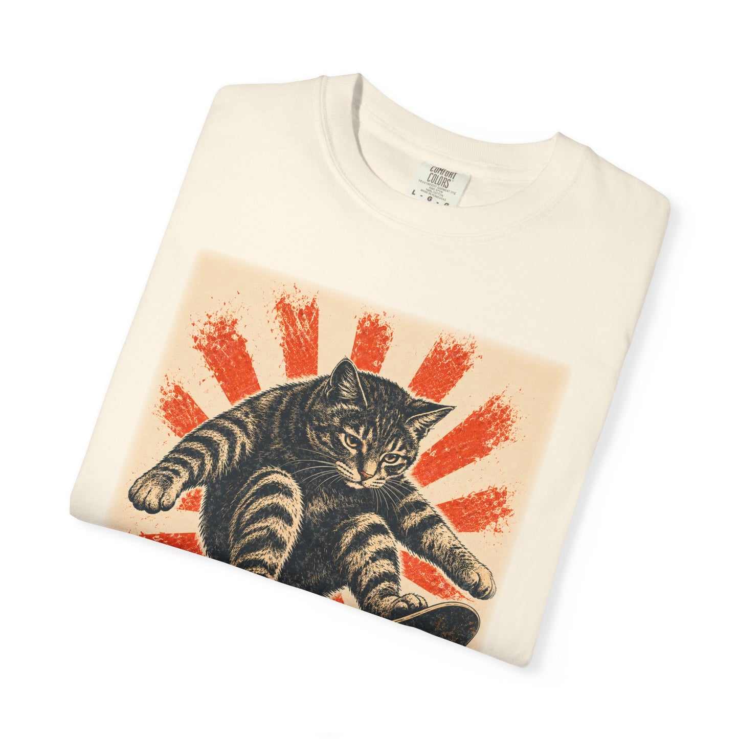 Skateboarding Cat Graphic T-Shirt | Funny Cat Skateboard Graphic Tee