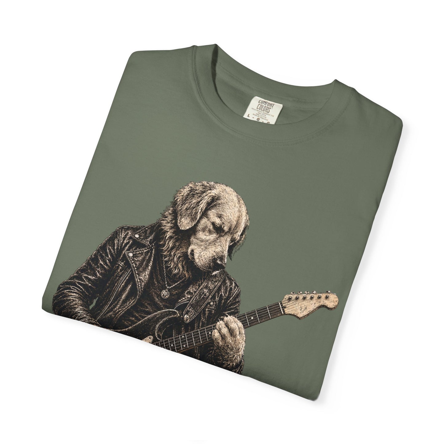 Golden Retriever Guitar Shirt | Vintage Rock Band Dog Tee | Guitar Player Gift | Music Lover Graphic T-Shirt